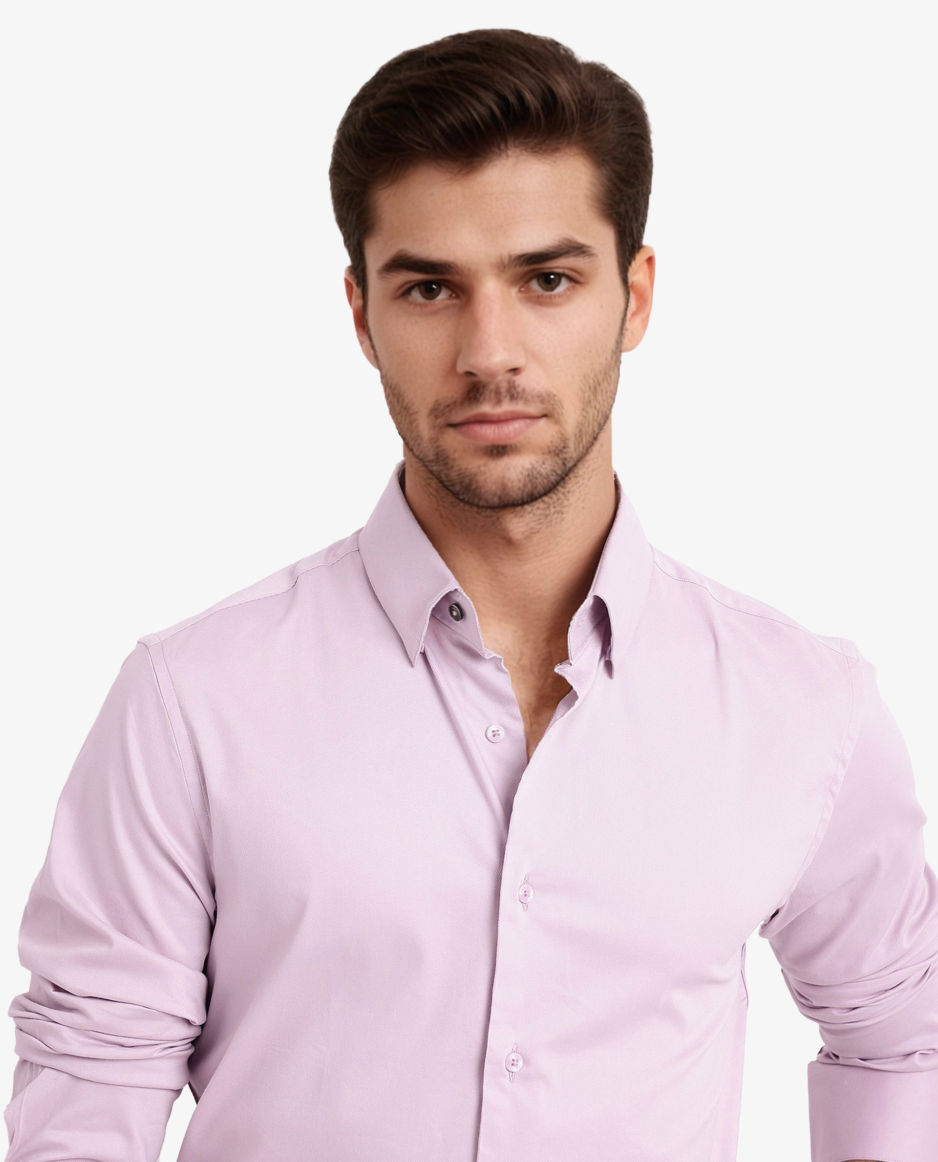 Rare Rabbit Men Mawz Light Pink Cotton Polyester Fabric Full Sleeve Regular Fit Plain Twill Shirt