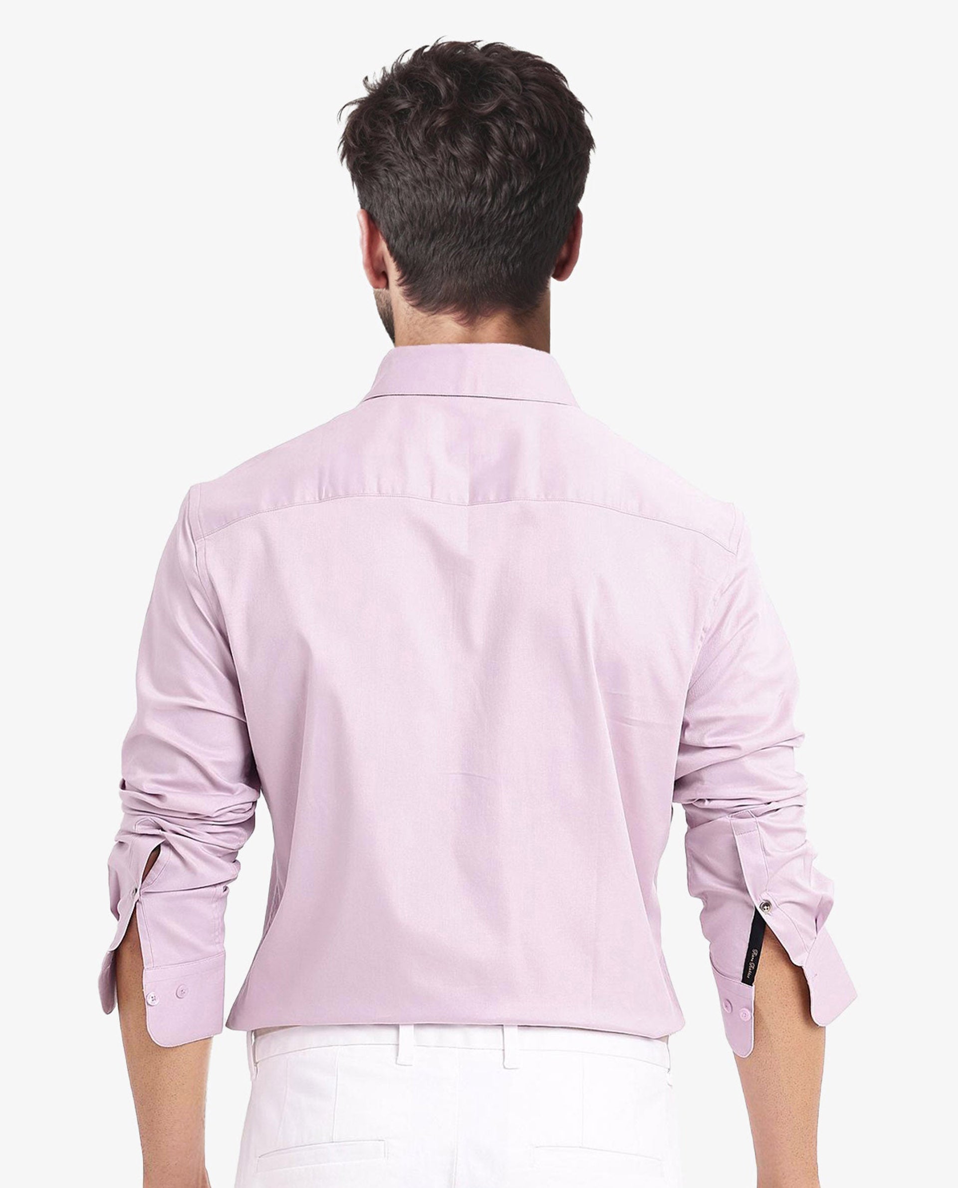 Rare Rabbit Men Mawz Light Pink Cotton Polyester Fabric Full Sleeve Regular Fit Plain Twill Shirt