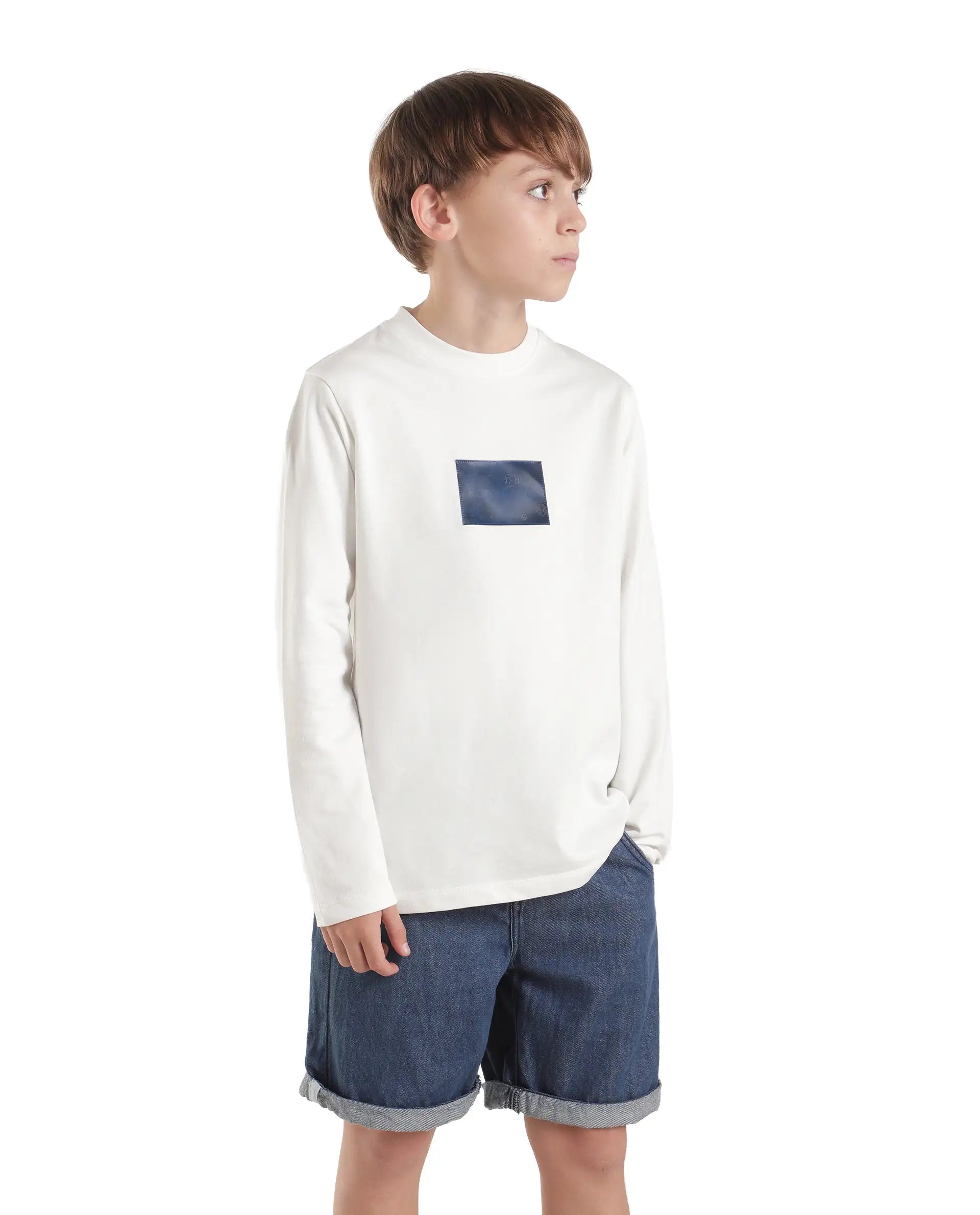Rare Ones Kids Mel Off White Cotton Fabric Pull-On Regular Fit Graphic Print T-Shirt