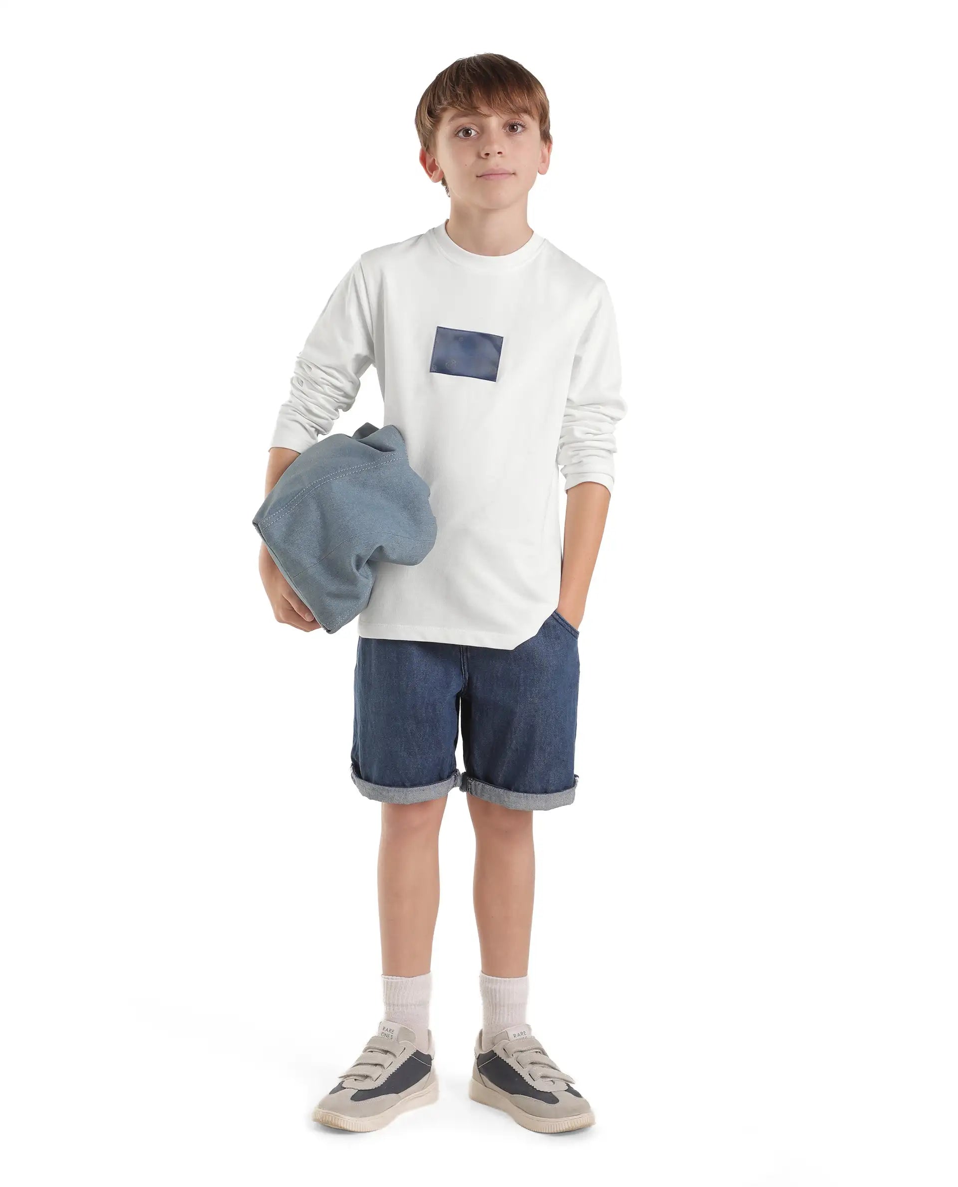 Rare Ones Kids Mel Off White Cotton Fabric Pull-On Regular Fit Graphic Print T-Shirt