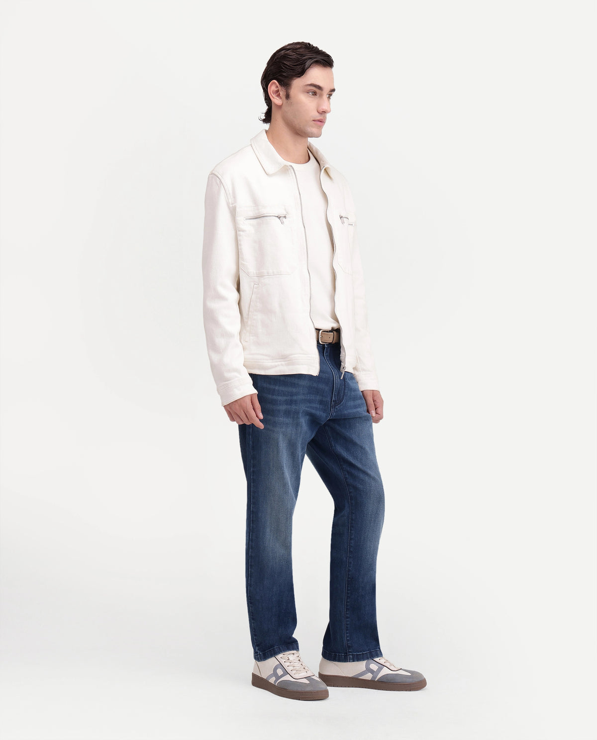 Rare Rabbit Men's Mody Blue Cotton Blend Morris Regular Plain Jeans