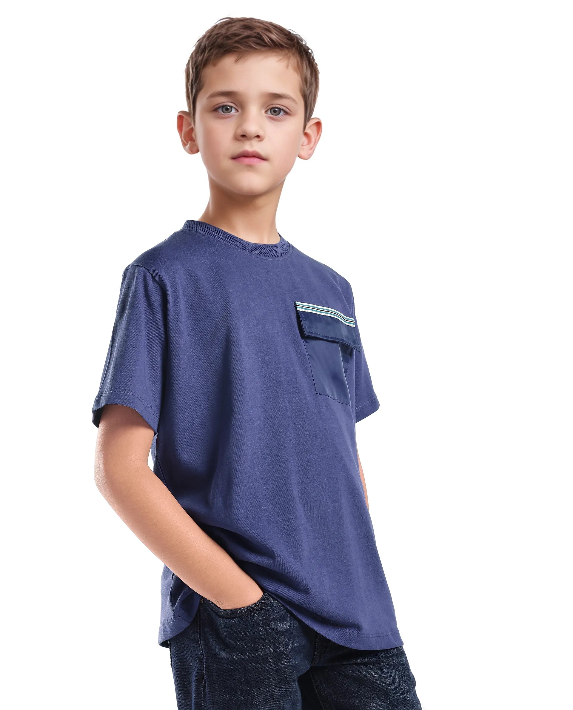 Rare Ones Kids Niall Dusky Purple Cotton Pull On Closure Pigment Print Boxy Fit T-Shirt