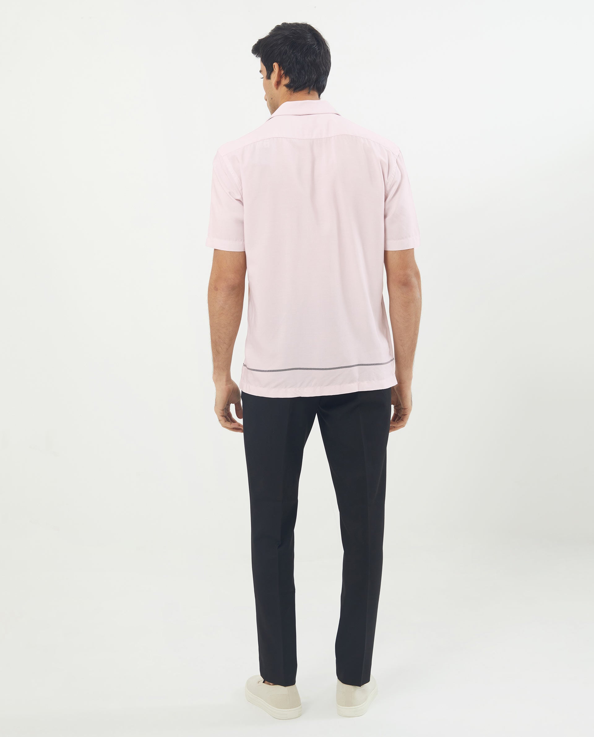 Rare Rabbit Men's Nicaro Pink Viscose Fabric Floral Print Half Sleeves Shirt