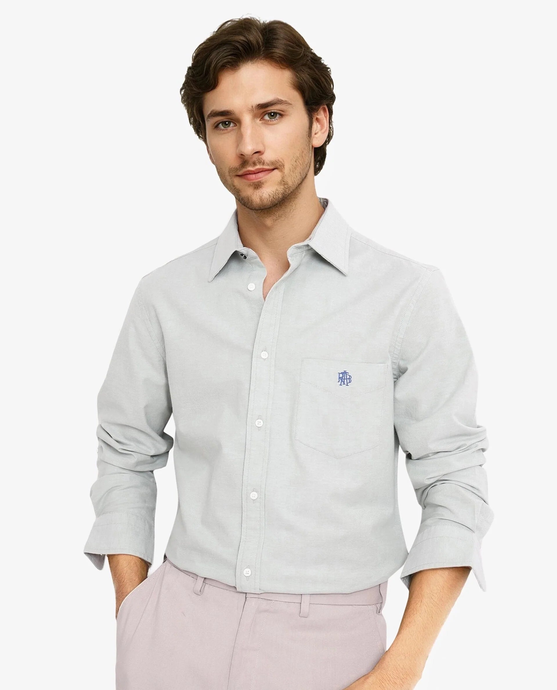 Rare Rabbit Men Oxo Dusky Green Full Sleeve Collared Neck Button Closure Regular Fit Plain Shirt