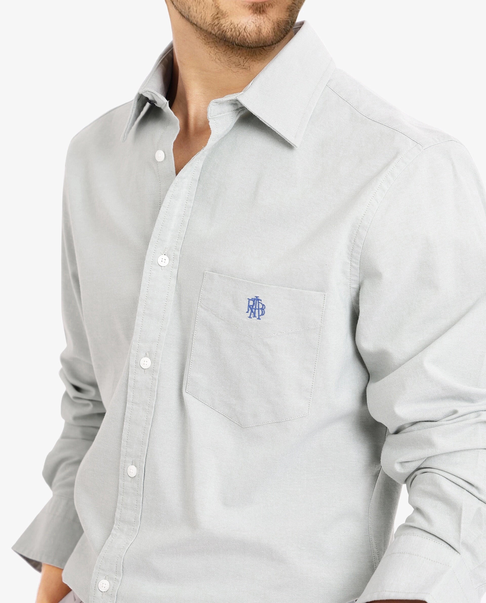 Rare Rabbit Men Oxo Dusky Green Full Sleeve Collared Neck Button Closure Regular Fit Plain Shirt