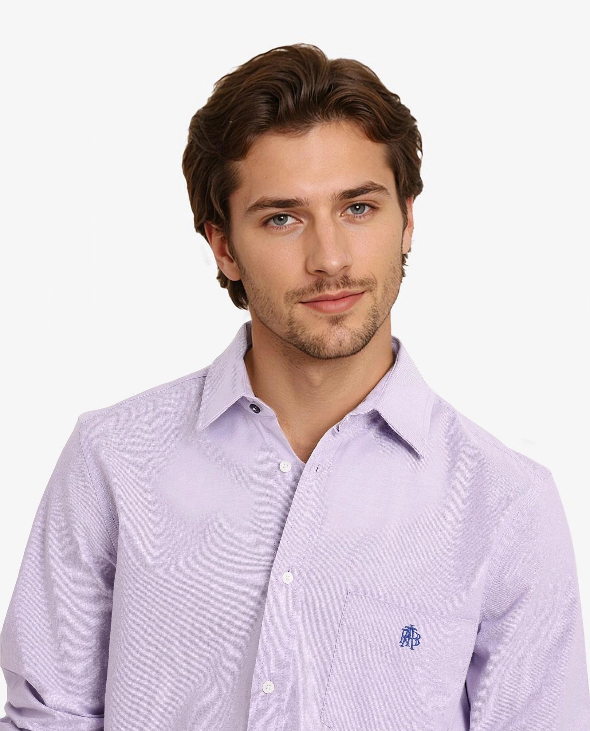 Rare Rabbit Men Oxo Light Purple Full Sleeve Collared Neck Button Closure Regular Fit Plain Shirt