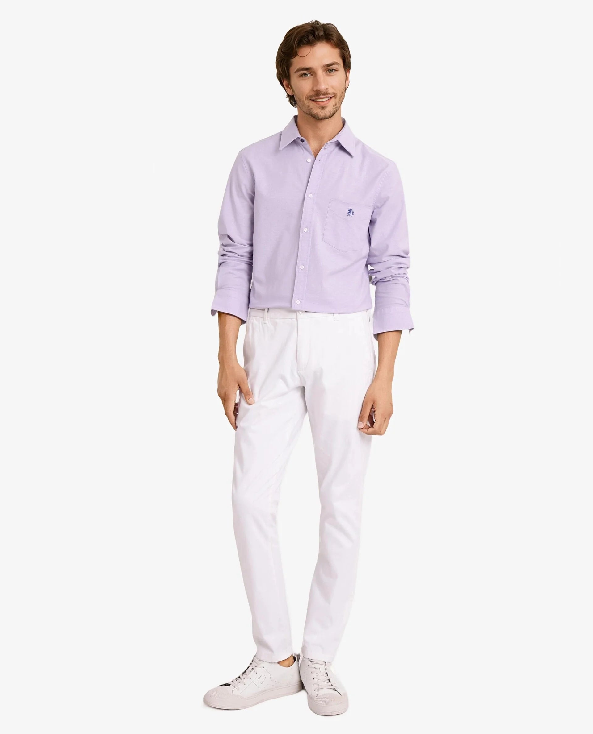 Rare Rabbit Men Oxo Light Purple Full Sleeve Collared Neck Button Closure Regular Fit Plain Shirt