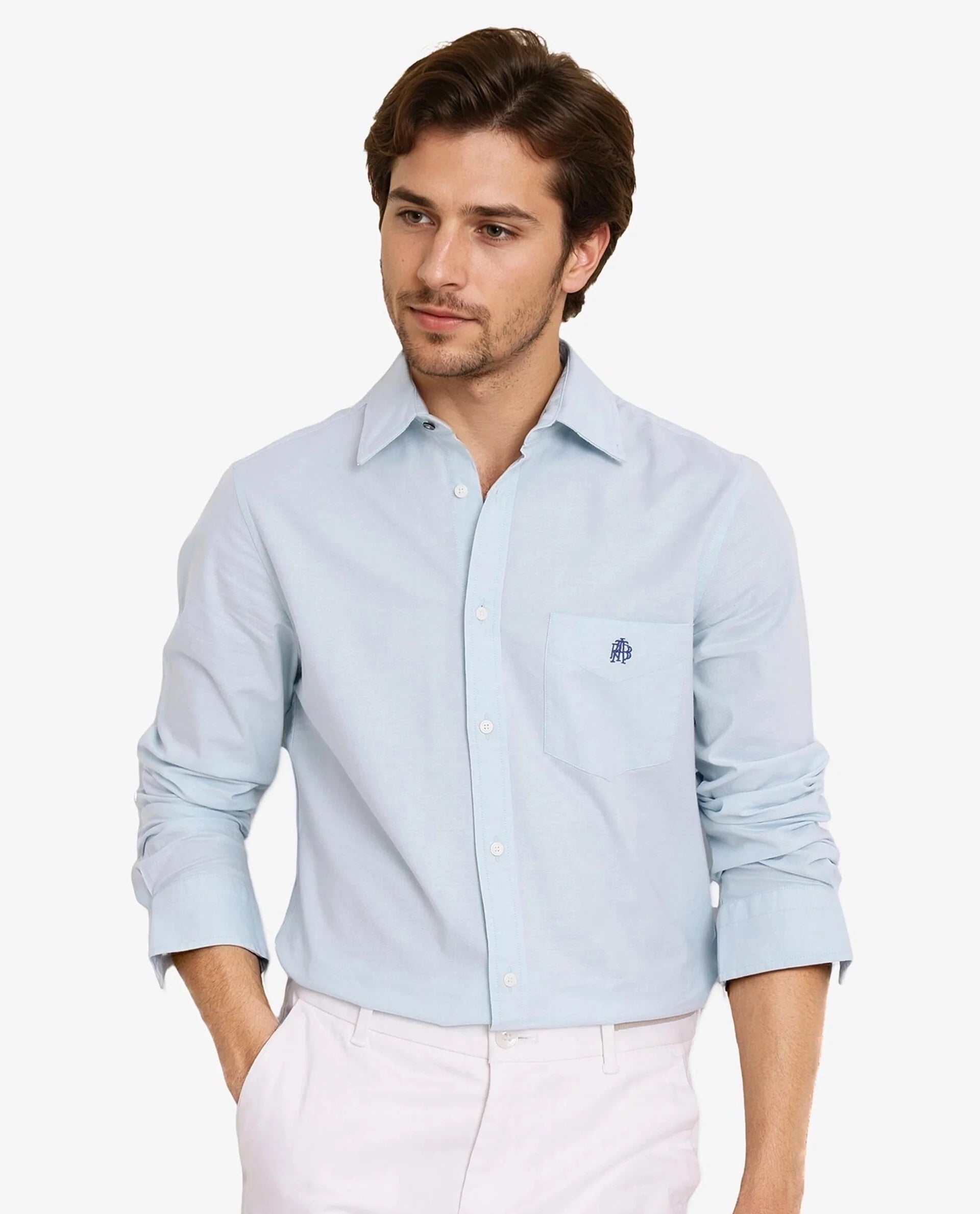 Rare Rabbit Men Oxo Pastel Turq Full Sleeve Collared Neck Button Closure Regular Fit Plain Shirt