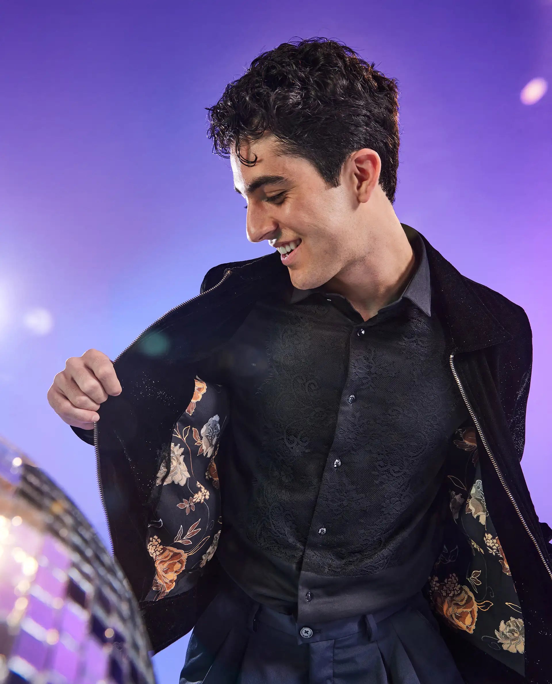 Rare Rabbit Men Otaki-2 Black Polyester Fabric Full Sleeve Collared Neck Zipper Closure Plain Jacket