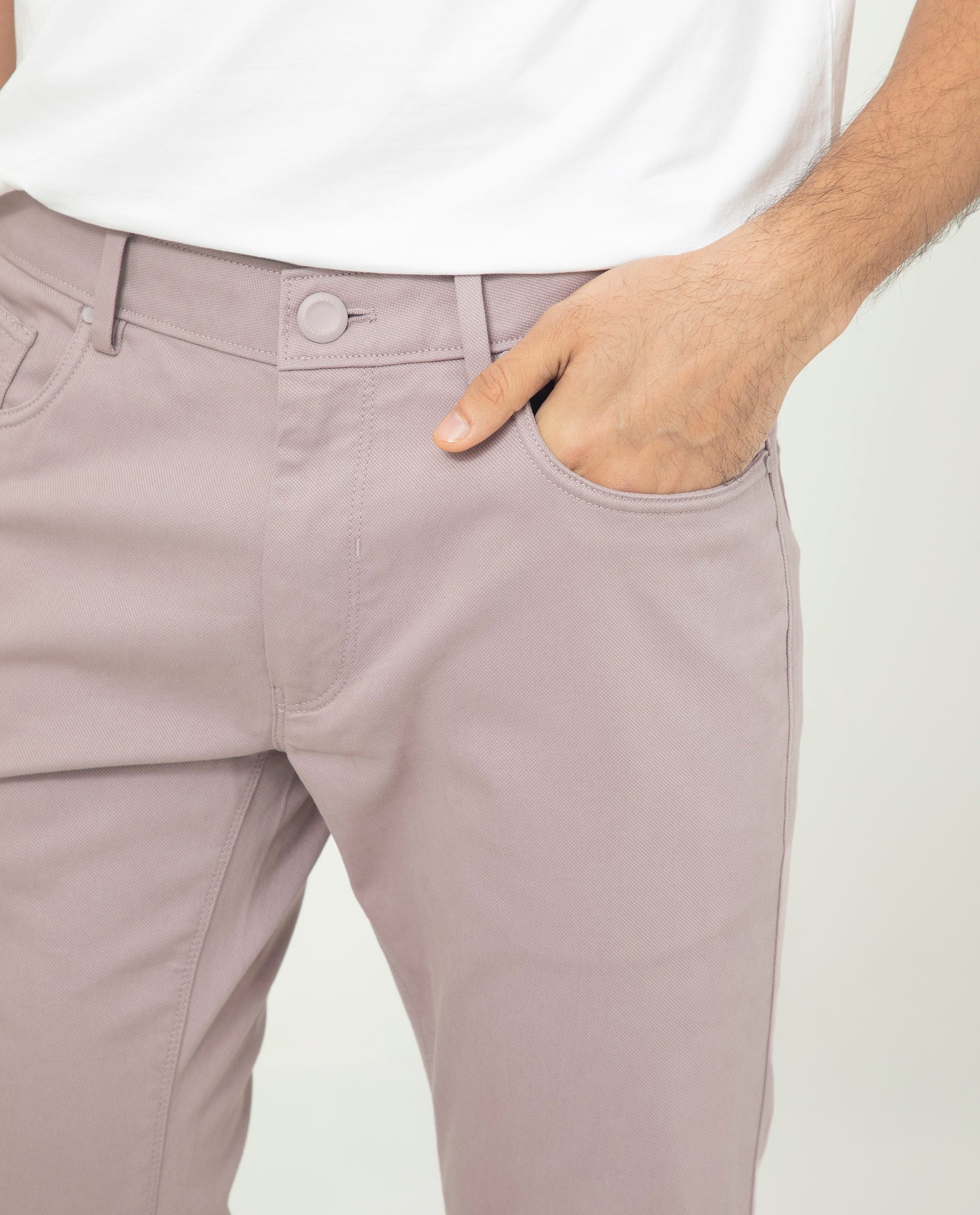 Rare Rabbit Men's Poke-2 Dusky Purple Solid Mid-Rise Regular Fit Trouser