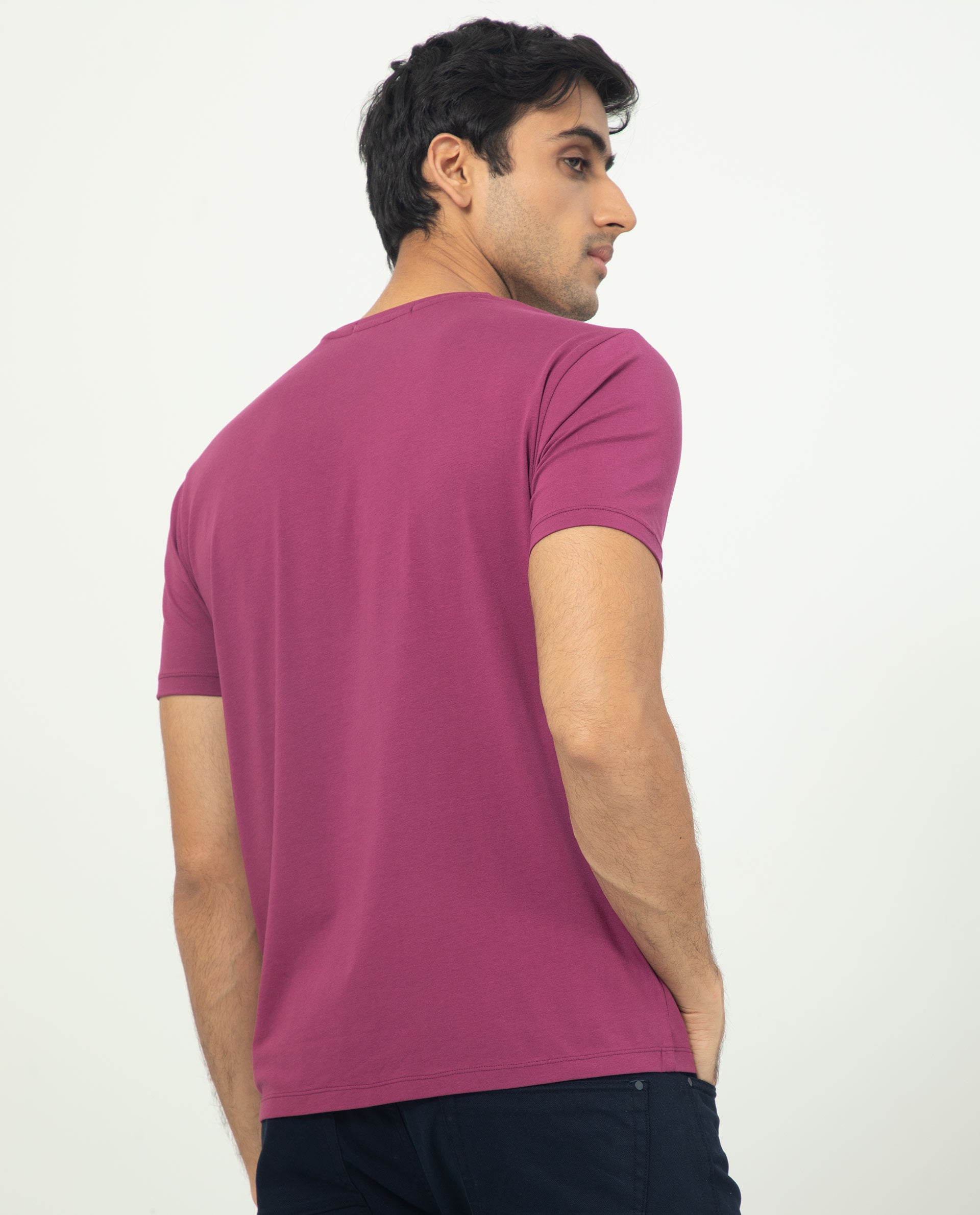 Rare Rabbit Men's Rabbit-5 Pink Crew Neck HD Print Branding Half Sleeves Regular Fit T-Shirt