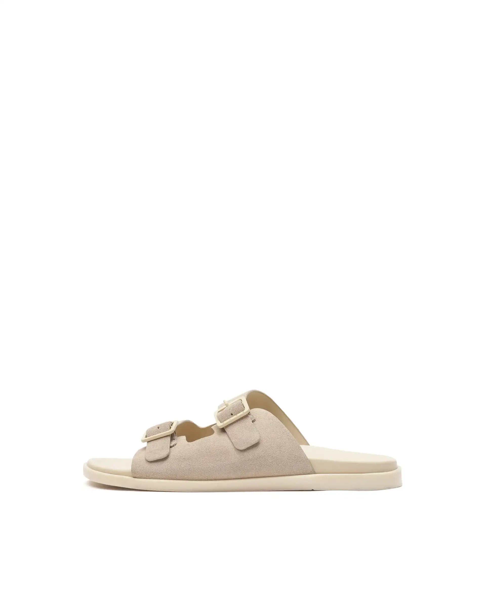 Rare Rabbit Men's Raro Dark Beige Leather Sandal