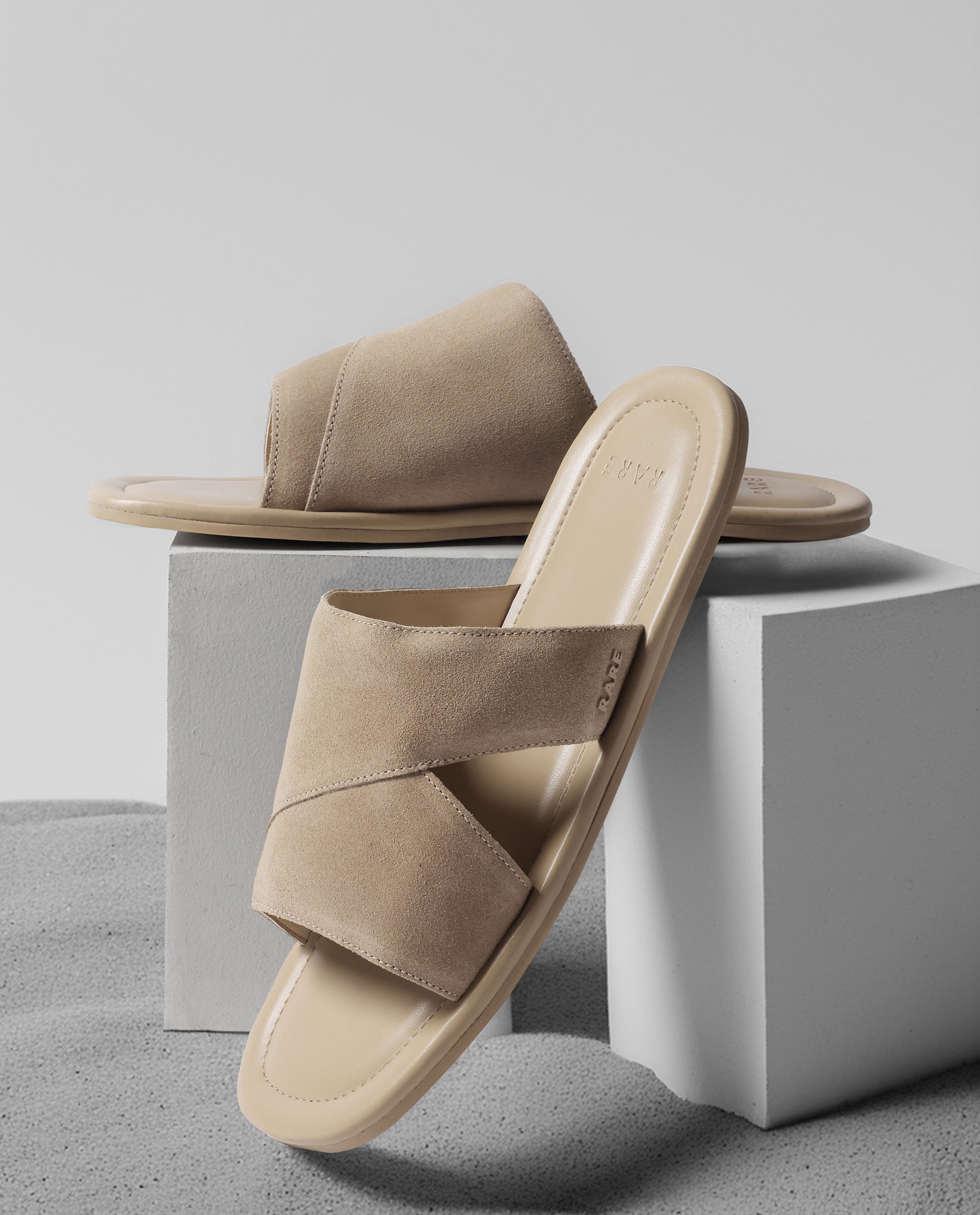 Rare Rabbit Men's Rho Sand Leather Slip-On Closure Sandal