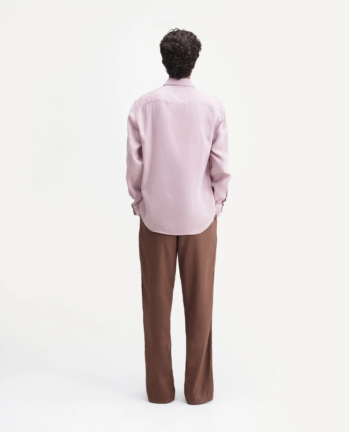 Rare Rabbit Men's Coft-B Brown Linen Blend Plain Loose Fit Trouser