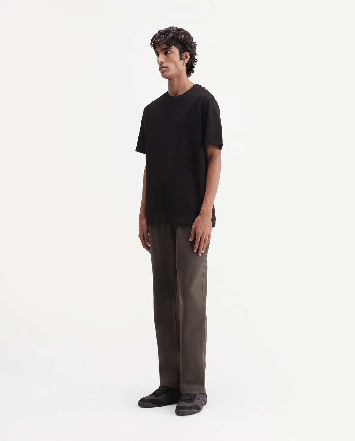 Rare Rabbit Men's Costo-T-A26 Olive Cotton Blend Relaxed Plain Track Pant