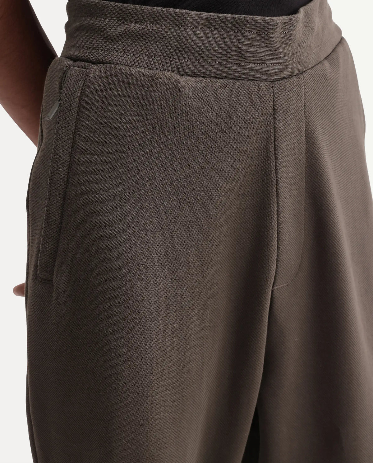 Rare Rabbit Men's Costo-T-A26 Olive Cotton Blend Relaxed Plain Track Pant