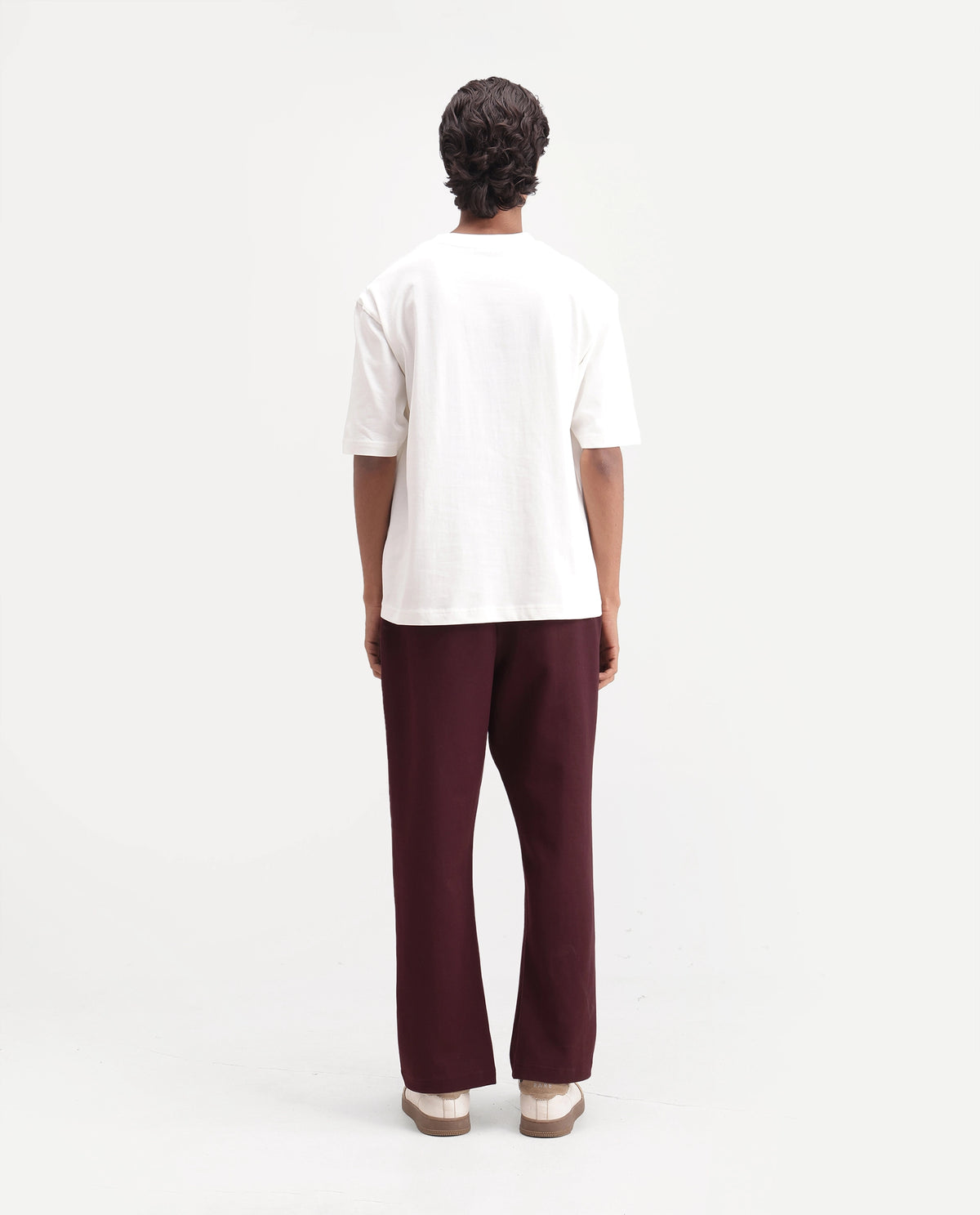 Rare Rabbit Men's Dali Dark Maroon Cotton Blend Regular Plain Track Pant
