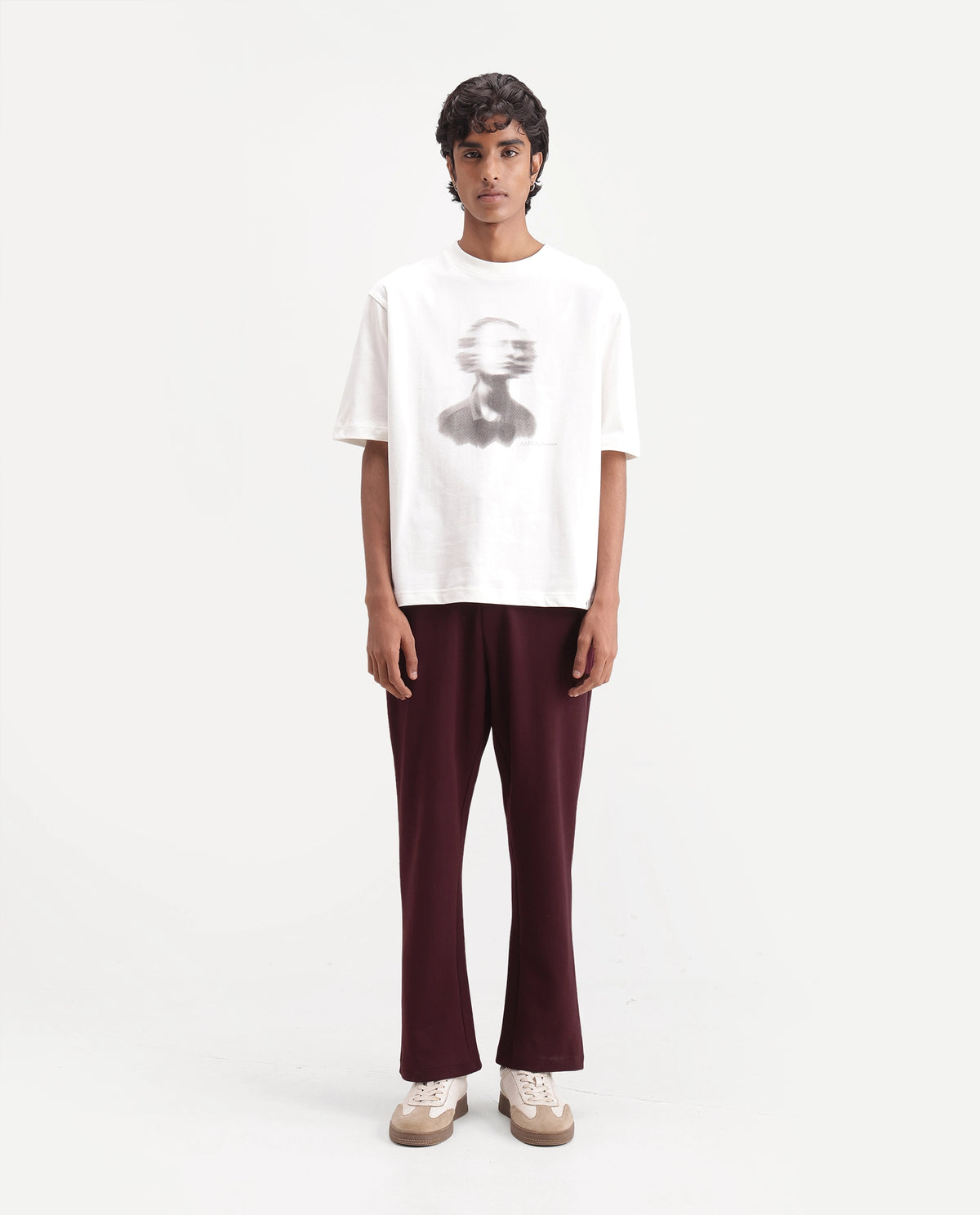 Rare Rabbit Men's Dali Dark Maroon Cotton Blend Regular Plain Track Pant