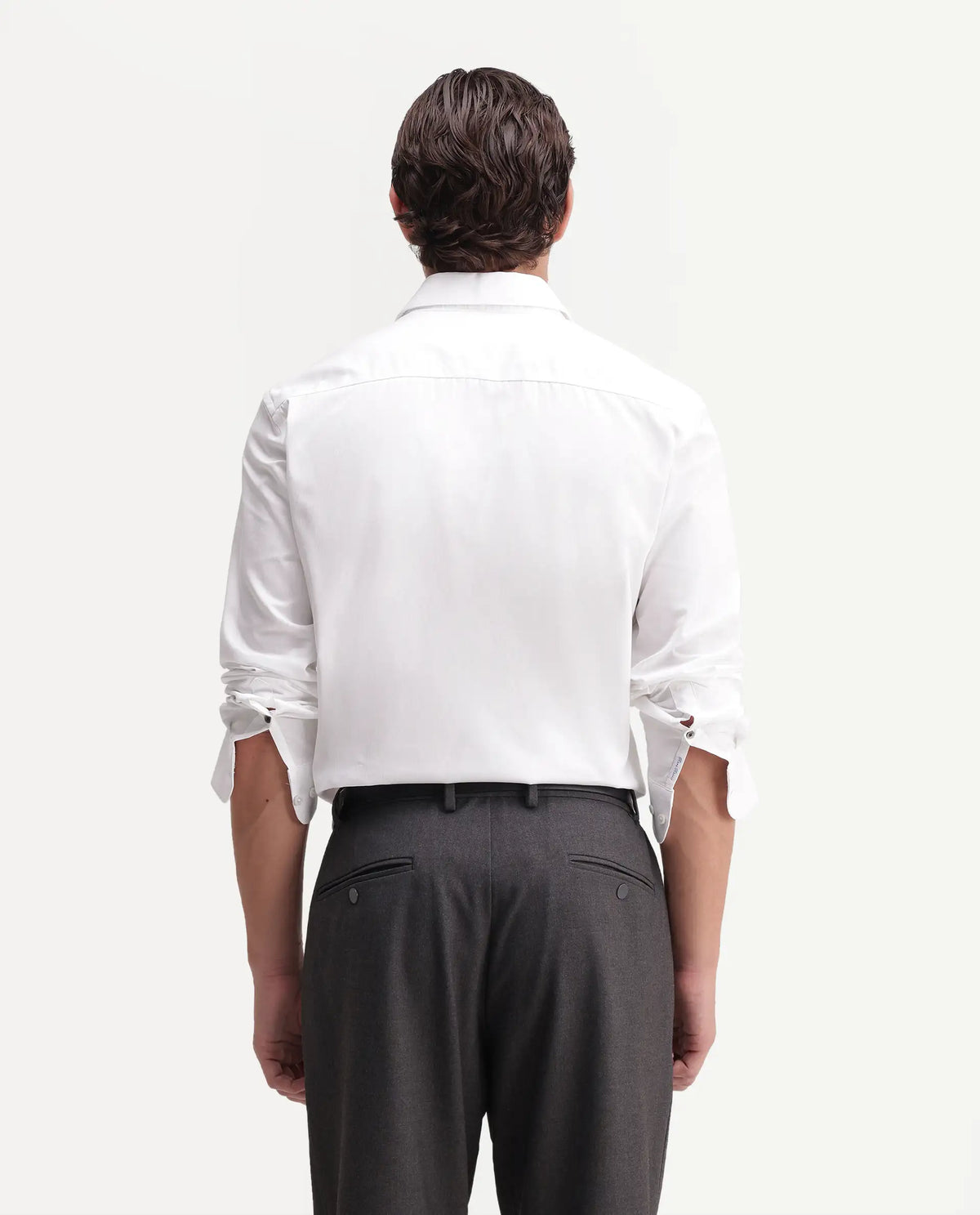 Rare Rabbit Men's Fiora Primary White Cotton Spread Collar Regular Plain Shirt