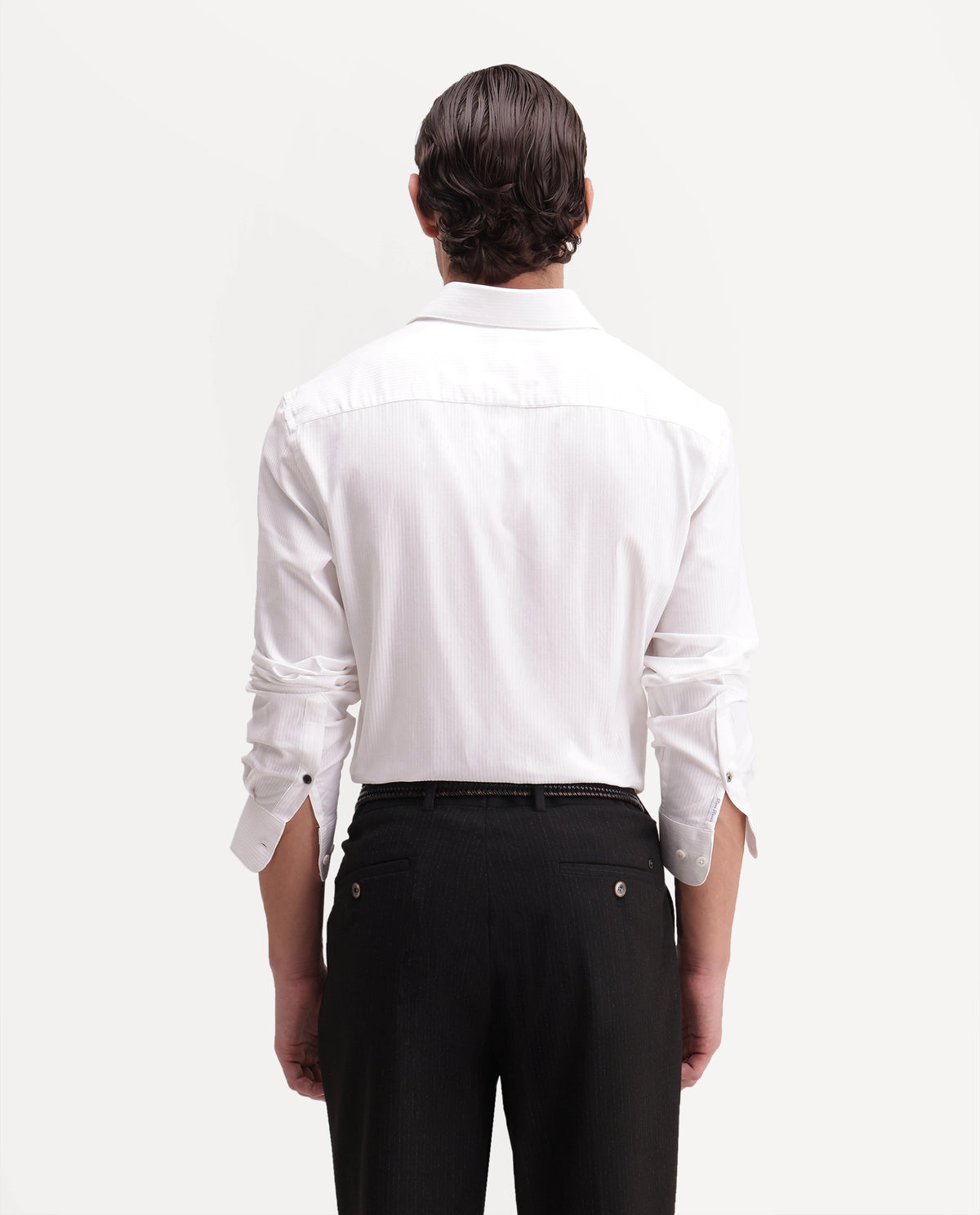 Rare Rabbit Men's Novo-Aw26 Primary White Cotton Spread Collar Regular Plain Shirt