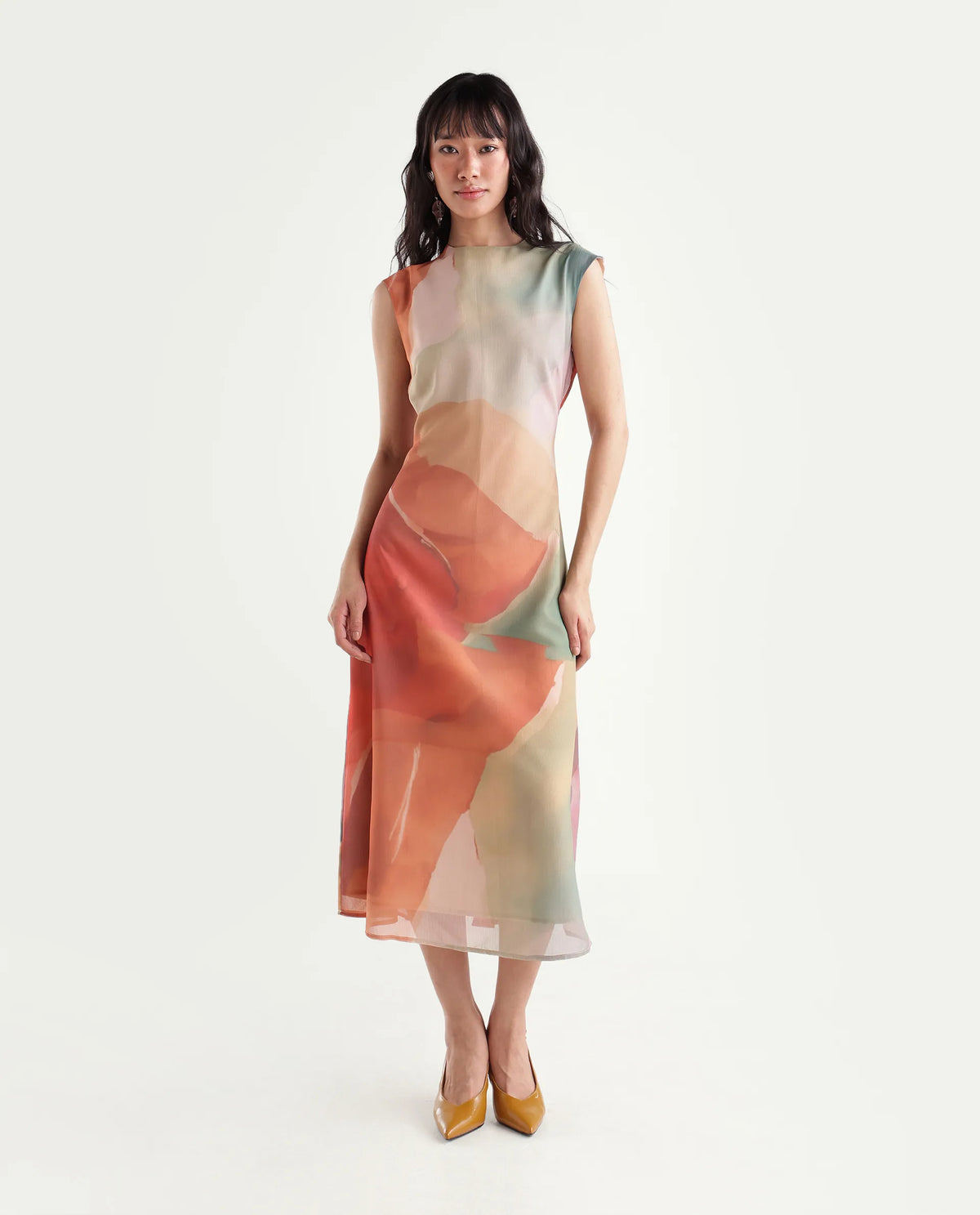 Rareism Women's Game Multi Polyester Button Regular Fit Dress