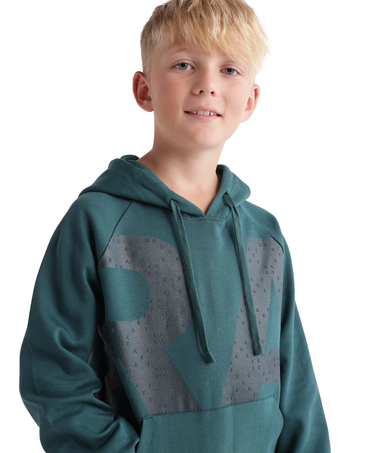 Rare Ones Kids Higs Teal Cotton Blend Fabric Hooded Drawstring Closure Regular Sweatshirt
