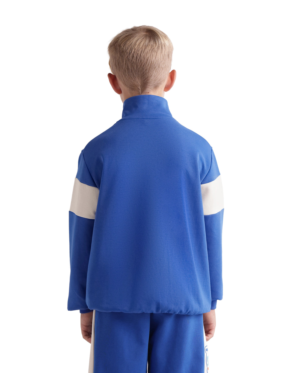 Rare Ones Kids Cloud Blue Cotton Blend Fabric Spread Collar Zipper Closure Regular Sweatshirt