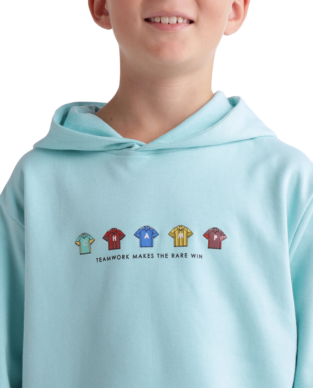 Rare Ones Kids Nemo Light Teal Cotton Blend Fabric Hooded Pull-On Closure Regular Fit Jelly Print Sweatshirt