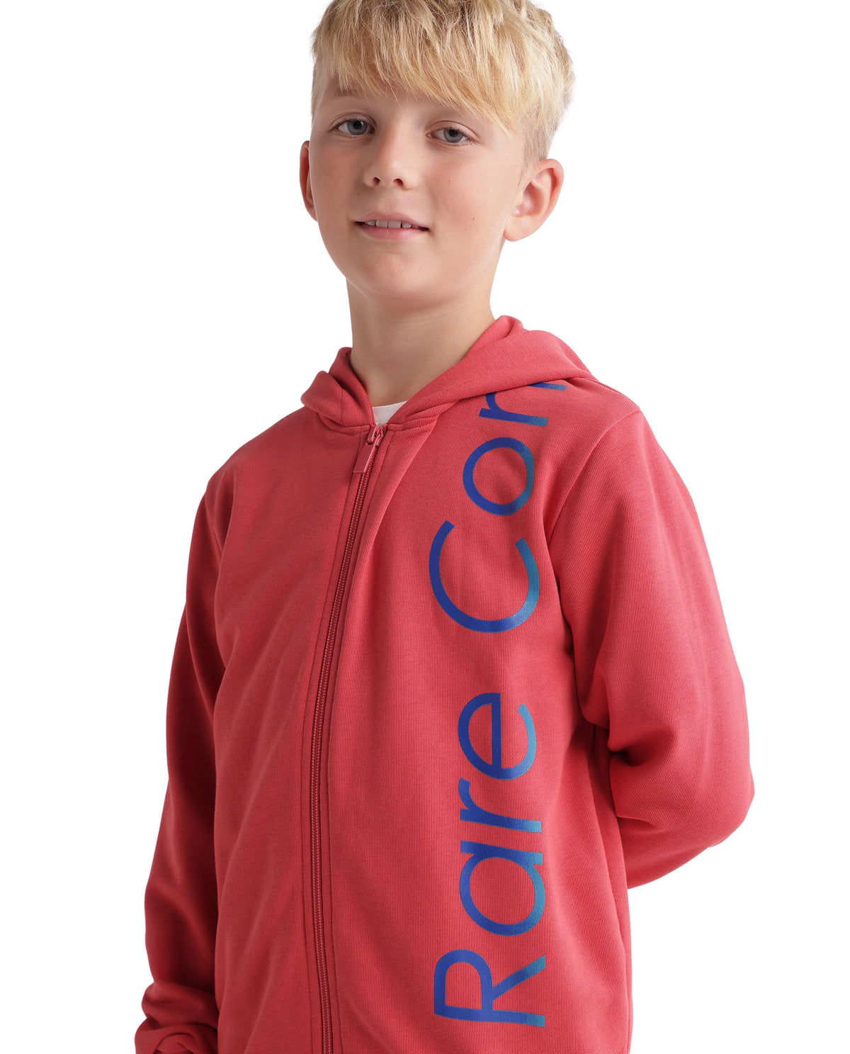 Rare Ones Kids Dolci Red Cotton Blend Fabric Hooded Zipper Closure Regular Sweatshirt