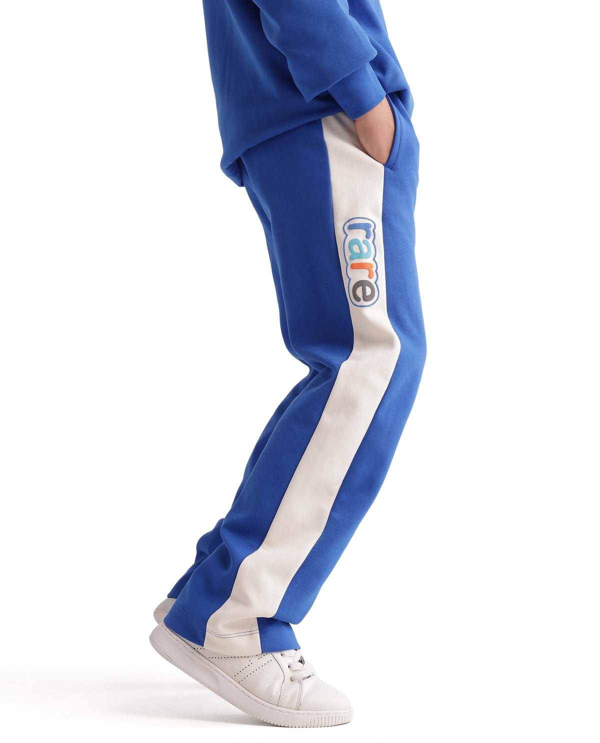Rare Ones Kids Cloud-B Blue Cotton Blend Fabric Drawstring Closure Jogger Trackpant