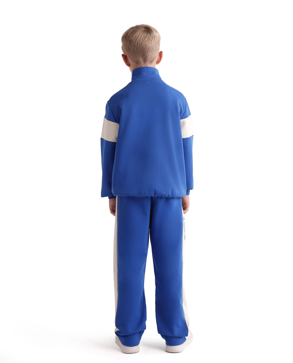 Rare Ones Kids Cloud-B Blue Cotton Blend Fabric Drawstring Closure Jogger Trackpant
