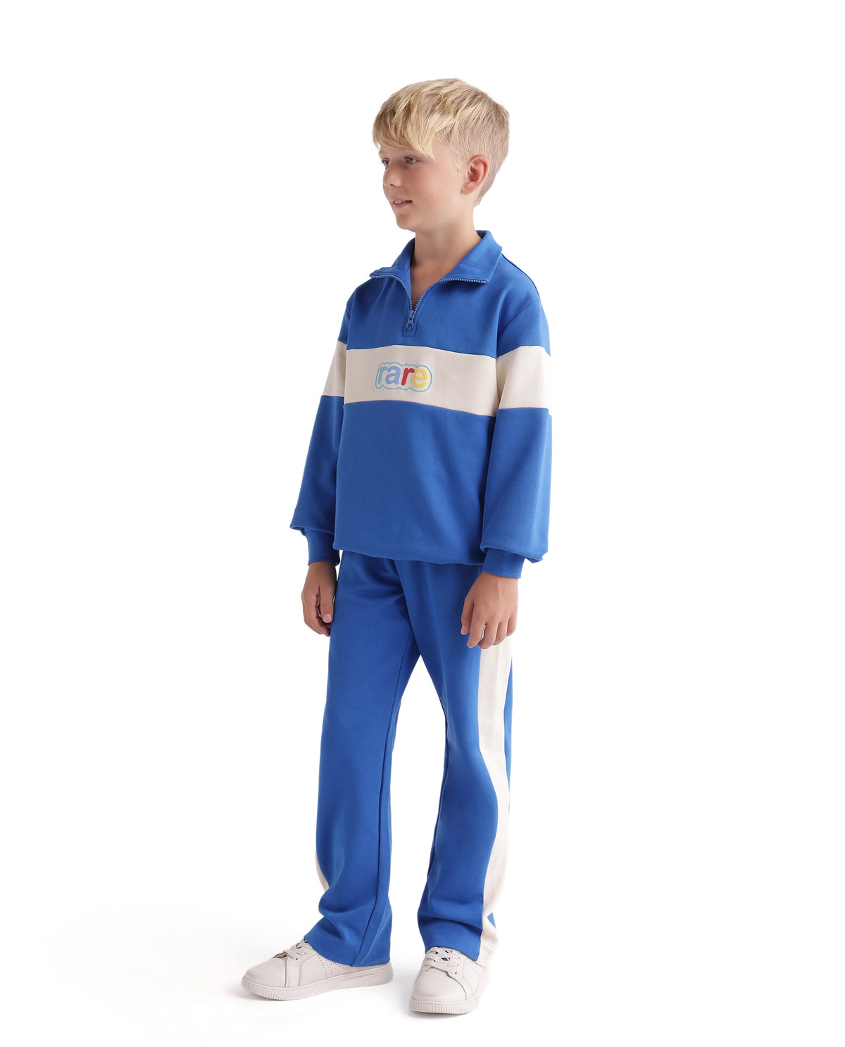 Rare Ones Kids Cloud-B Blue Cotton Blend Fabric Drawstring Closure Jogger Trackpant