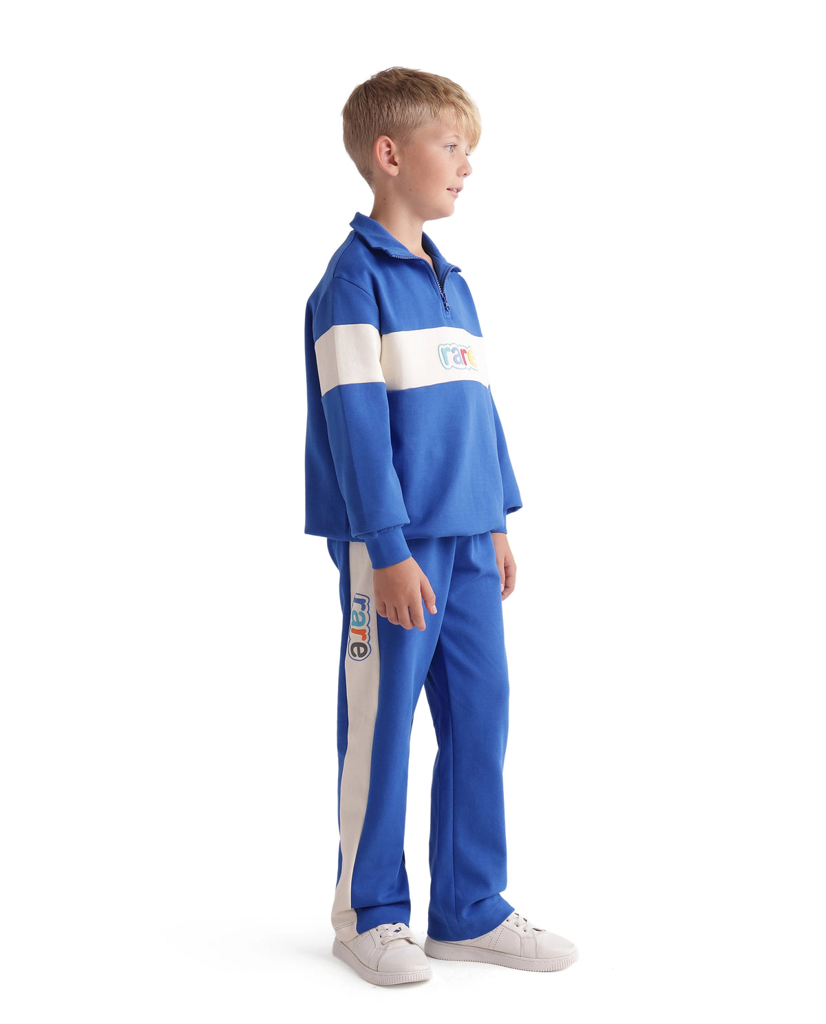 Rare Ones Kids Cloud-B Blue Cotton Blend Fabric Drawstring Closure Jogger Trackpant