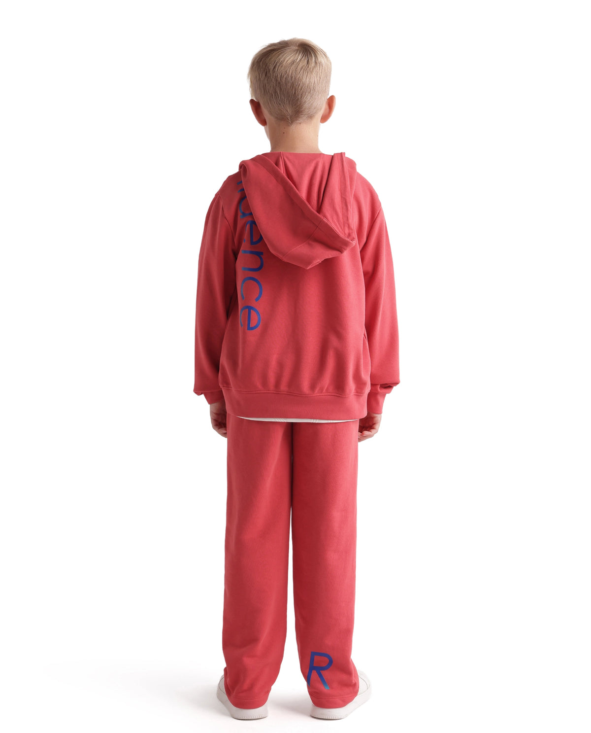 Rare Ones Kids Dolci-B Red Cotton Blend Fabric Drawstring Closure Straight Trackpant