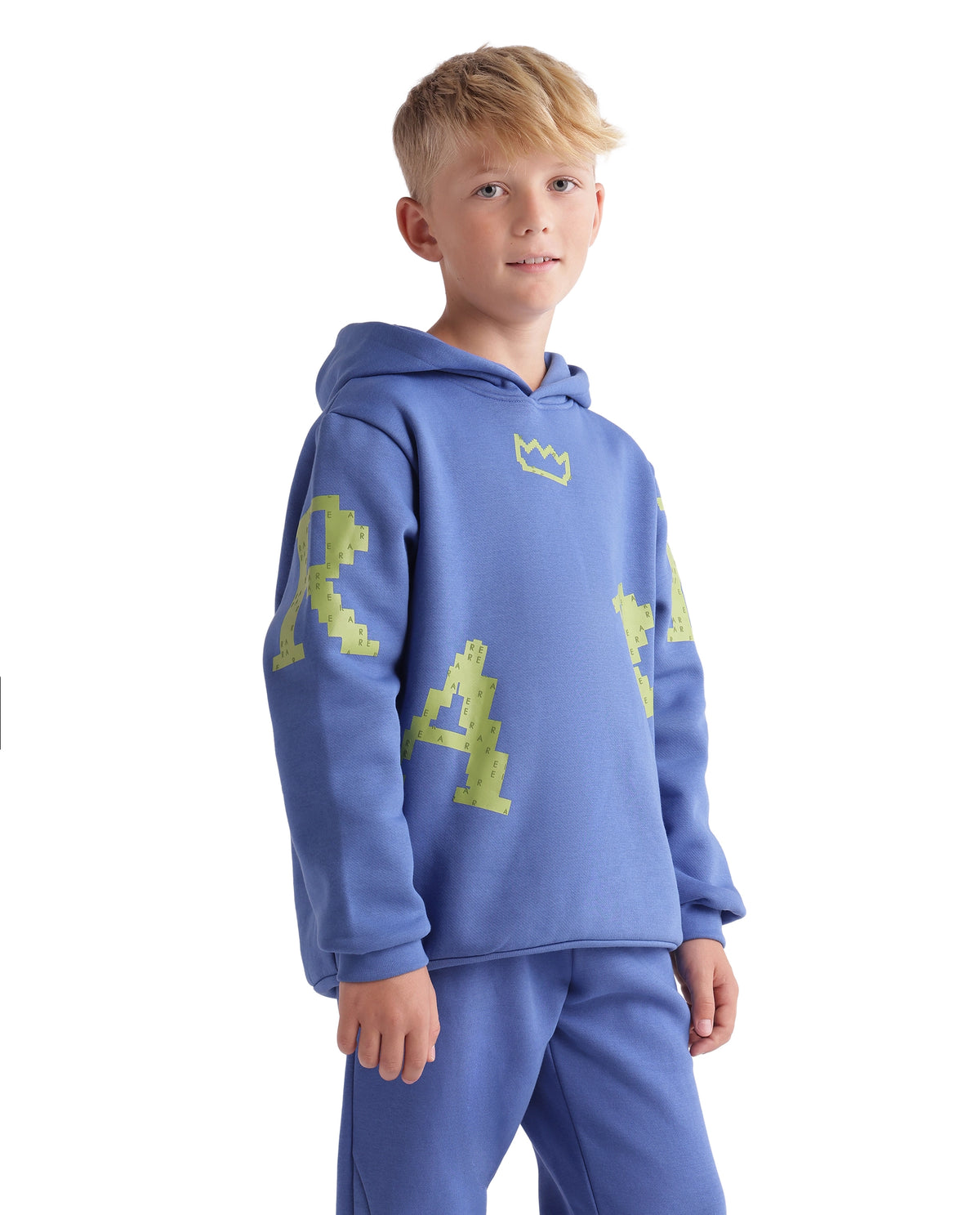 Rare Ones Kids Placo Light Purple Cotton Blend Fabric Hooded Pull-On Closure Oversized Fit Hd Print Sweatshirt