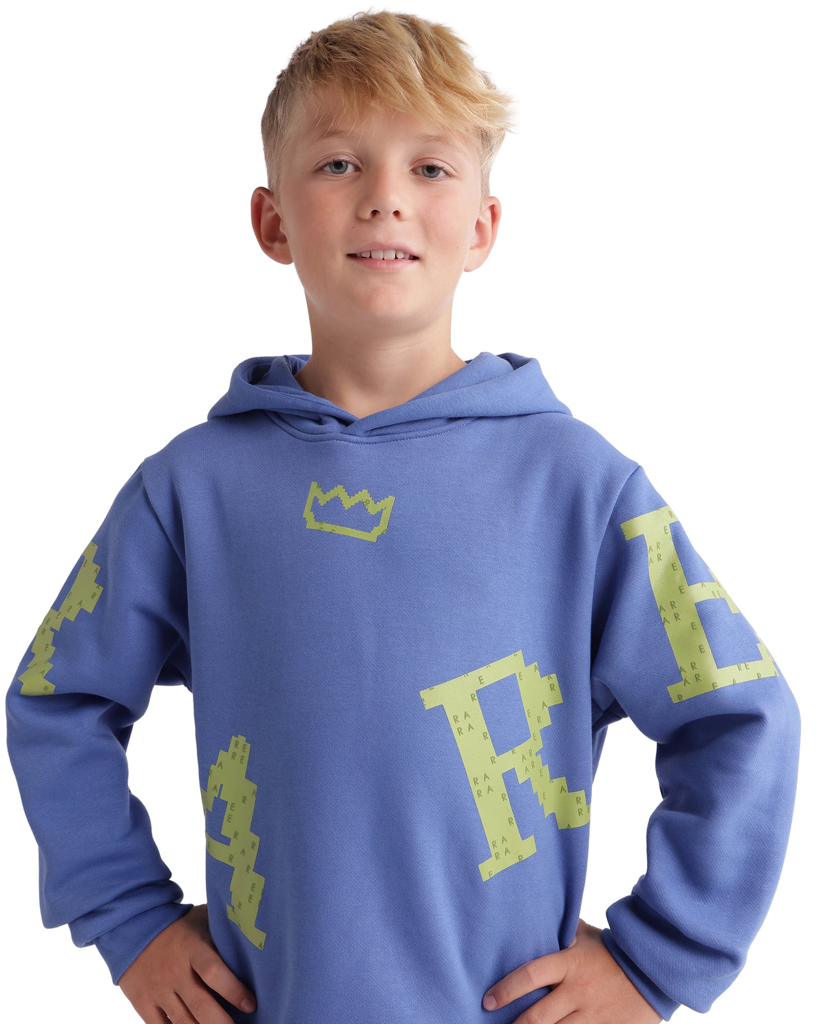 Rare Ones Kids Placo Light Purple Cotton Blend Fabric Hooded Pull-On Closure Oversized Fit Hd Print Sweatshirt