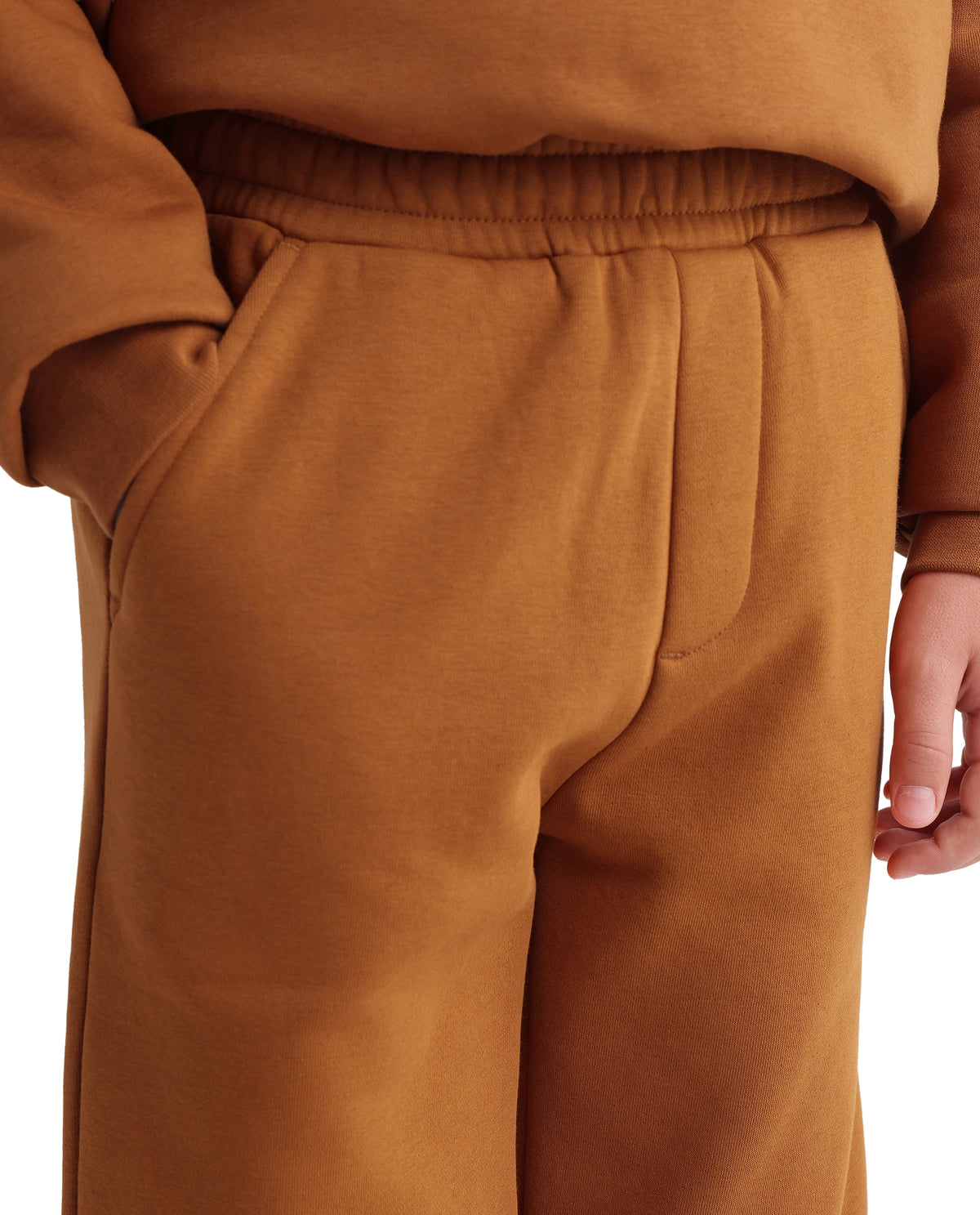 Rare Ones Kids Consi-B Mustard Cotton Blend Fabric Drawstring Closure Straight Fit Plain Track Pant