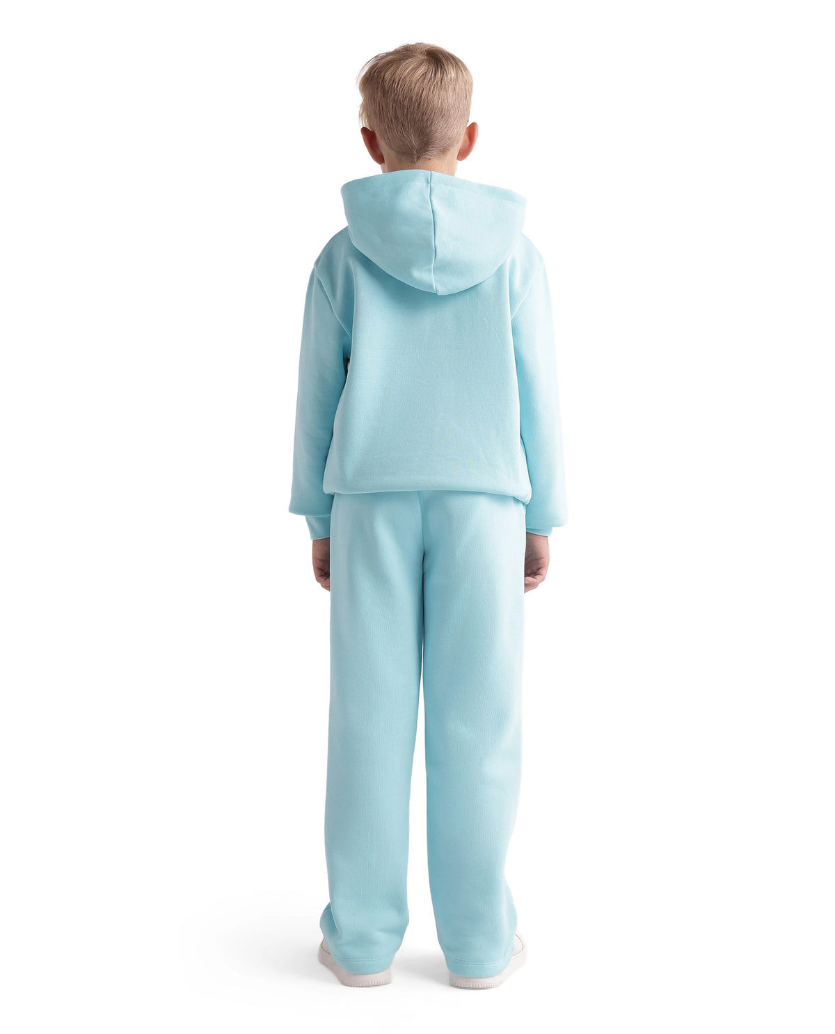 Rare Ones Kids Blane-B Pastel Blue Cotton Blend Fabric Drawstring Closure Straight Fit Flock Print Track Pant