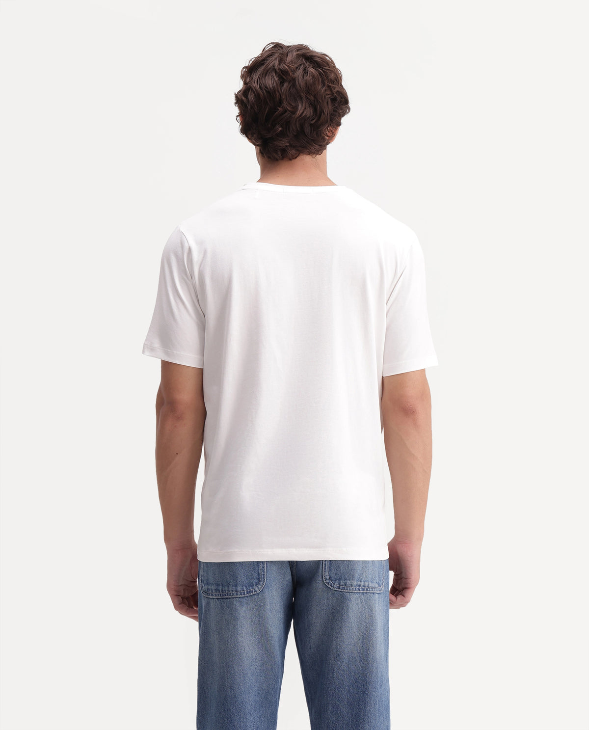 Rare Rabbit Men's Zante Off White Cotton Blend Crew Neck Regular Graphic Print T-Shirt
