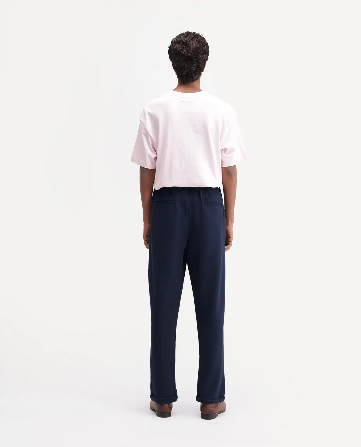 Rare Rabbit Men's Zor Navy Cotton Blend  Relaxed Plain Trouser