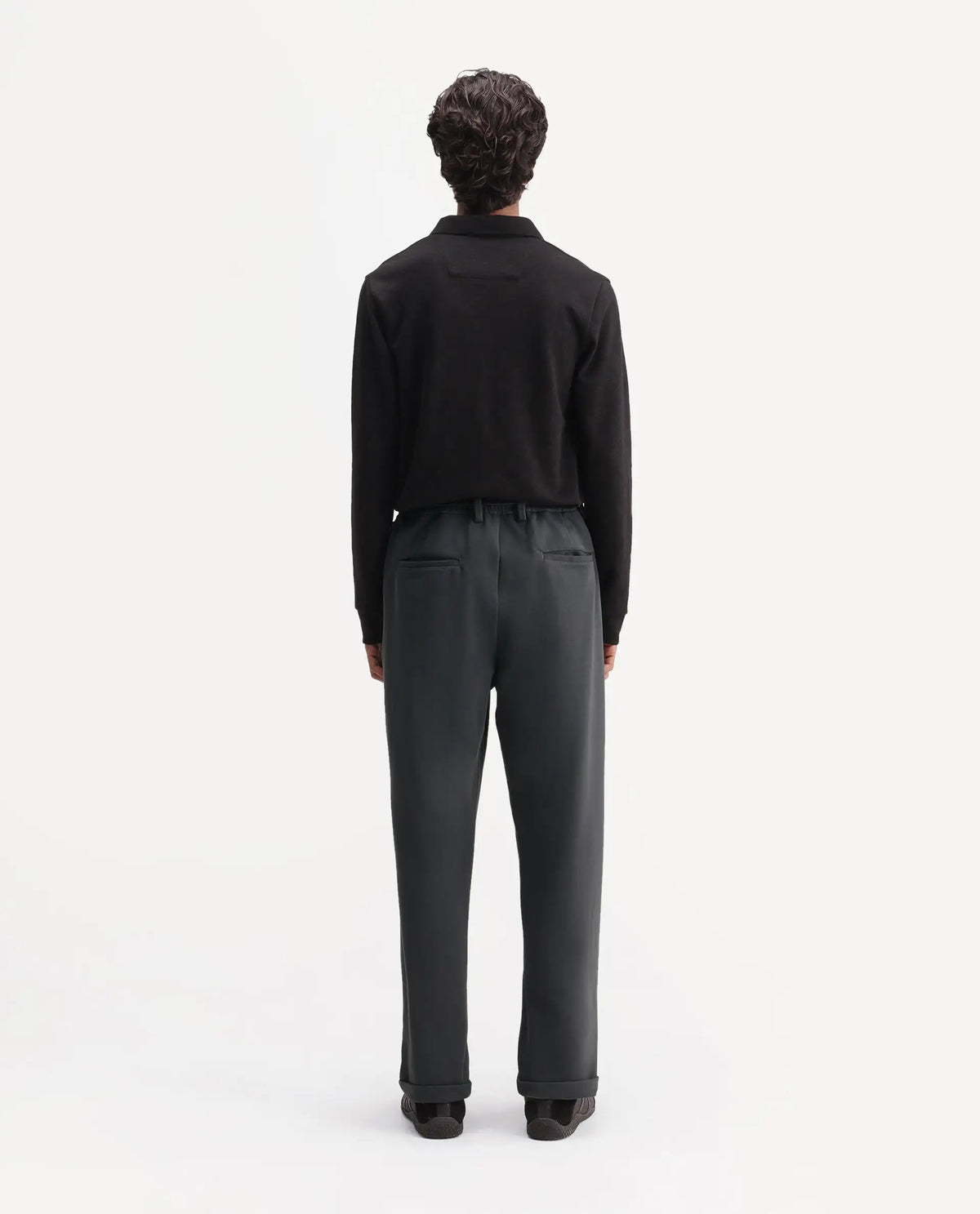 Rare Rabbit Men's Zor Dark Grey Cotton Blend  Relaxed Plain Trouser