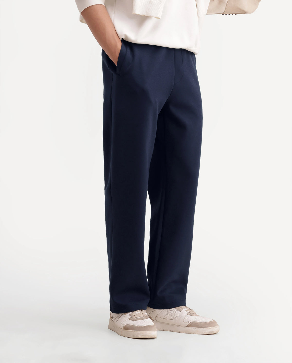 Rare Rabbit Men's Shazi-T Navy Cotton Blend  Regular Plain Track Pant
