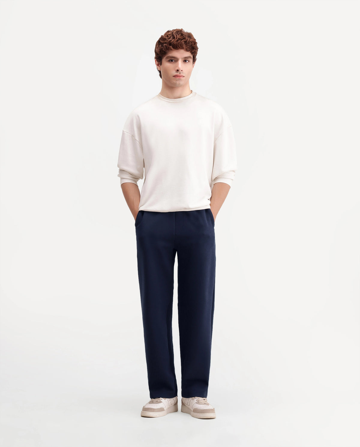 Rare Rabbit Men's Shazi-T Navy Cotton Blend  Regular Plain Track Pant