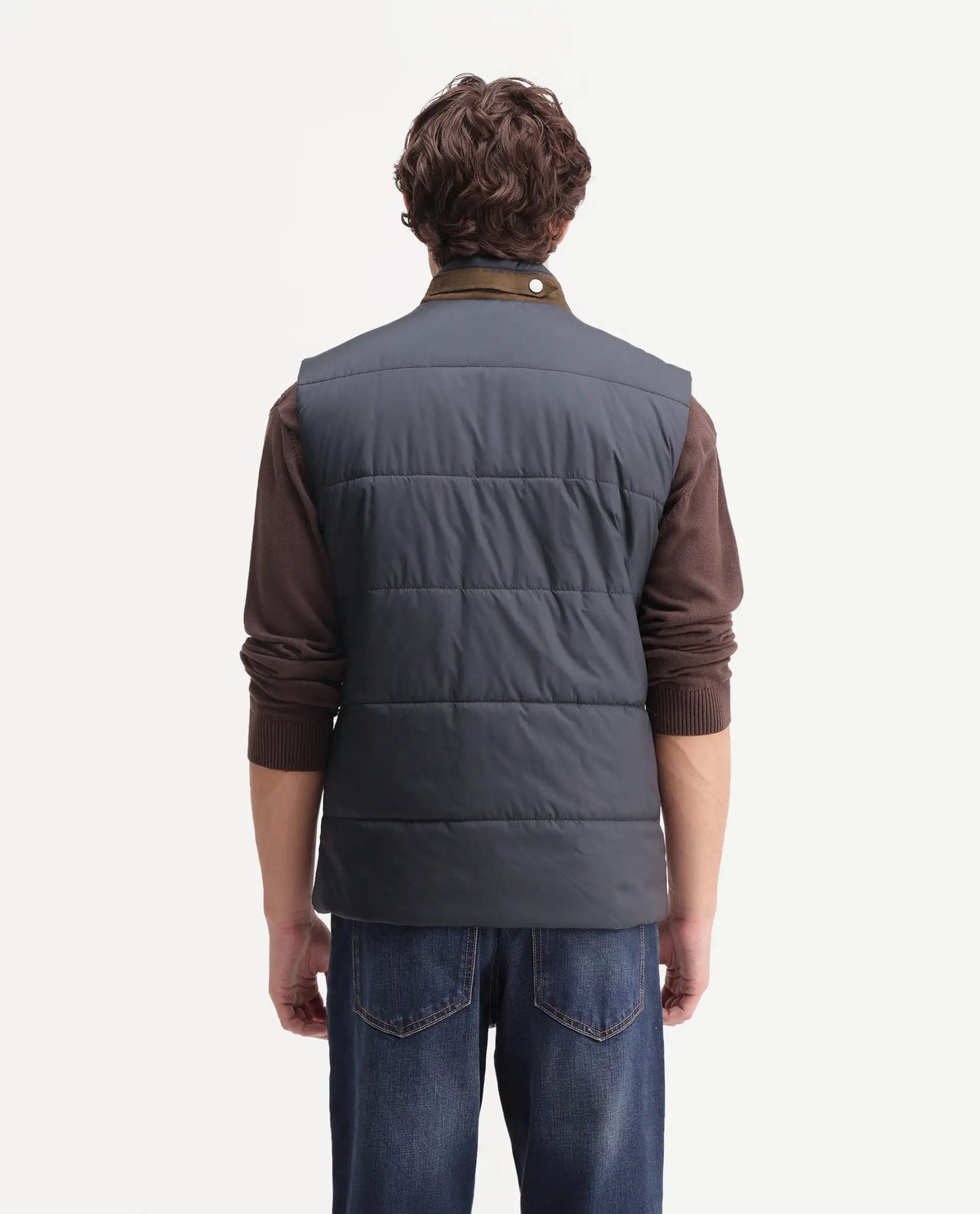 Rare Rabbit Men's Ravo Navy Cotton High Neck Regular Plain Jacket