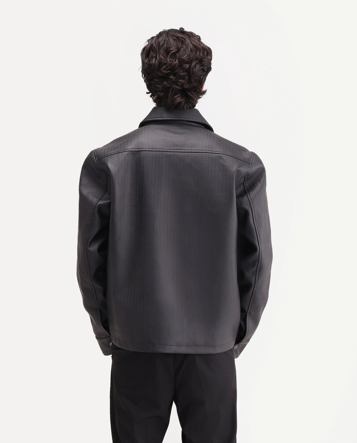 Rare Rabbit Men's Mars Black Polyester Spread Collar Regular Plain Jacket