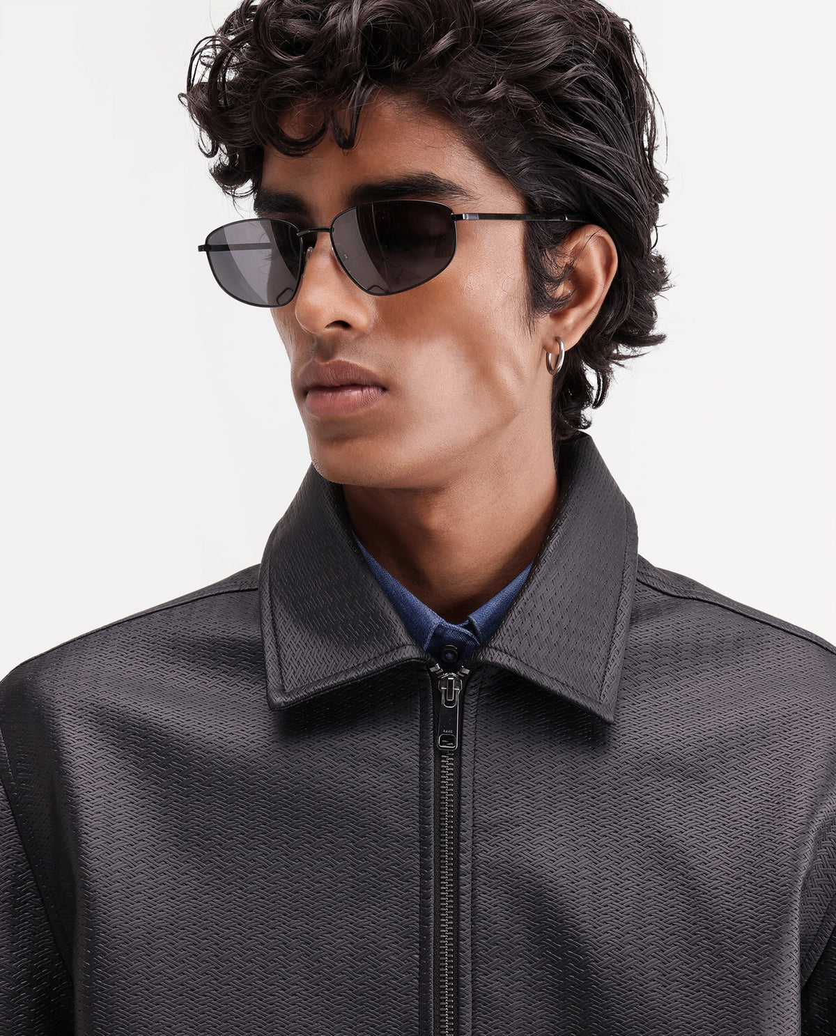 Rare Rabbit Men's Mars Black Polyester Spread Collar Regular Plain Jacket