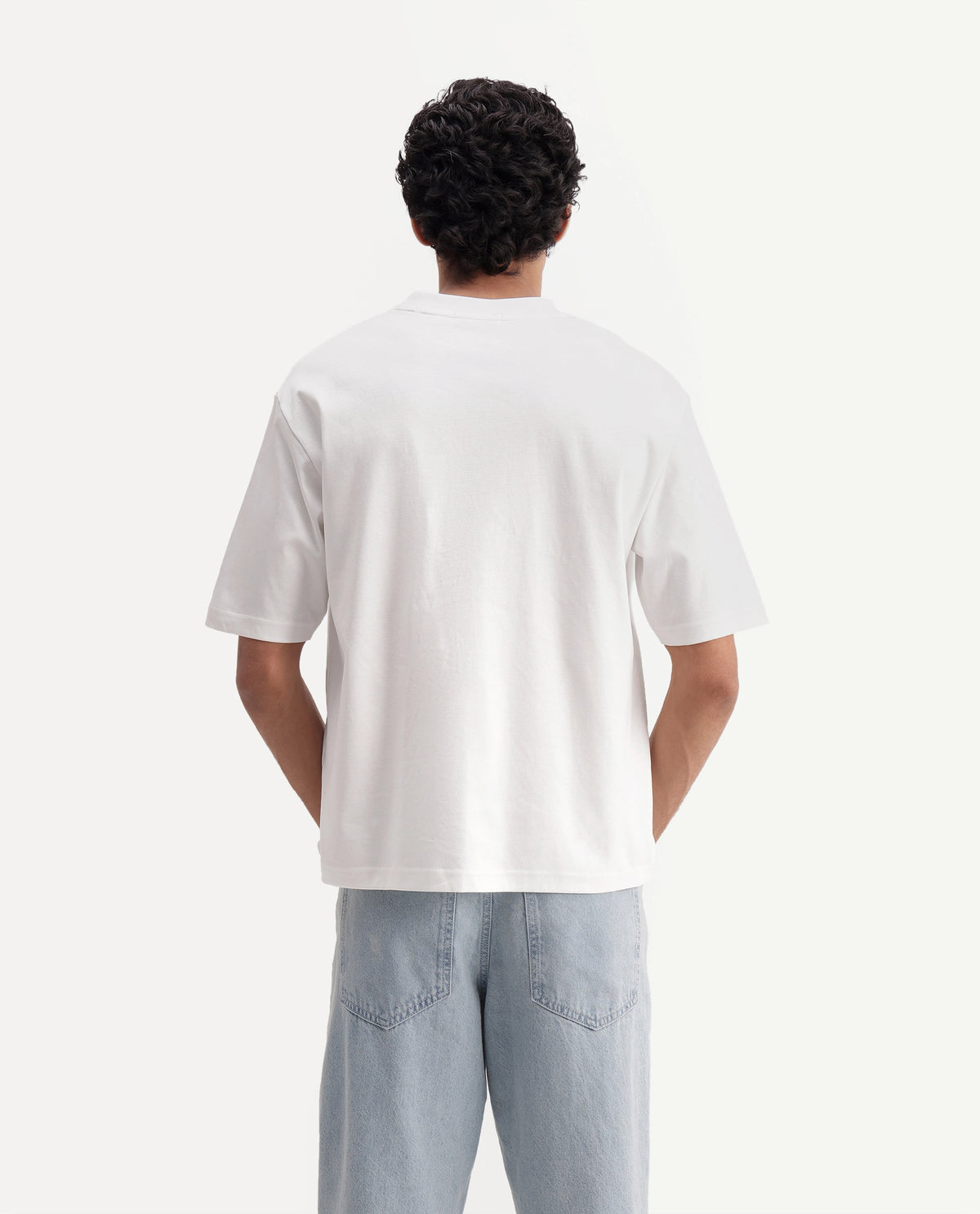 Rare Rabbit Men's Cavo Off White Cotton Crew Neck Relaxed Graphic Print T-Shirt