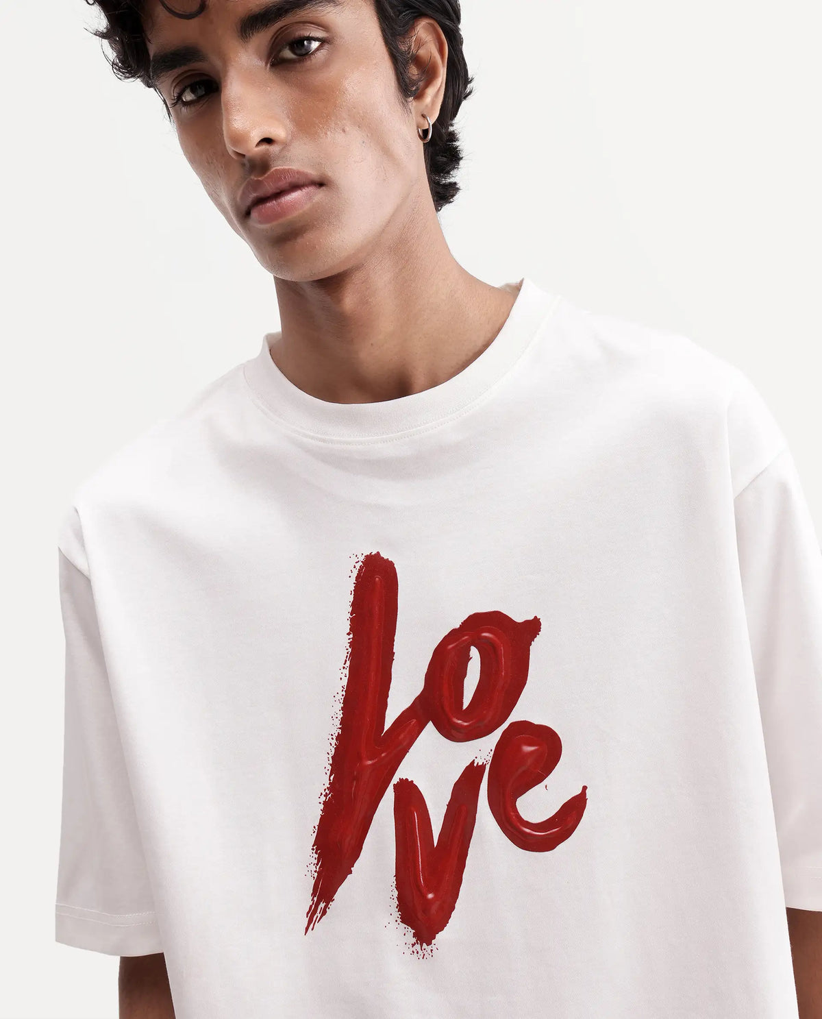 Rare Rabbit Men's Argos Off White Cotton Crew Neck Regular Graphic Print T-Shirt