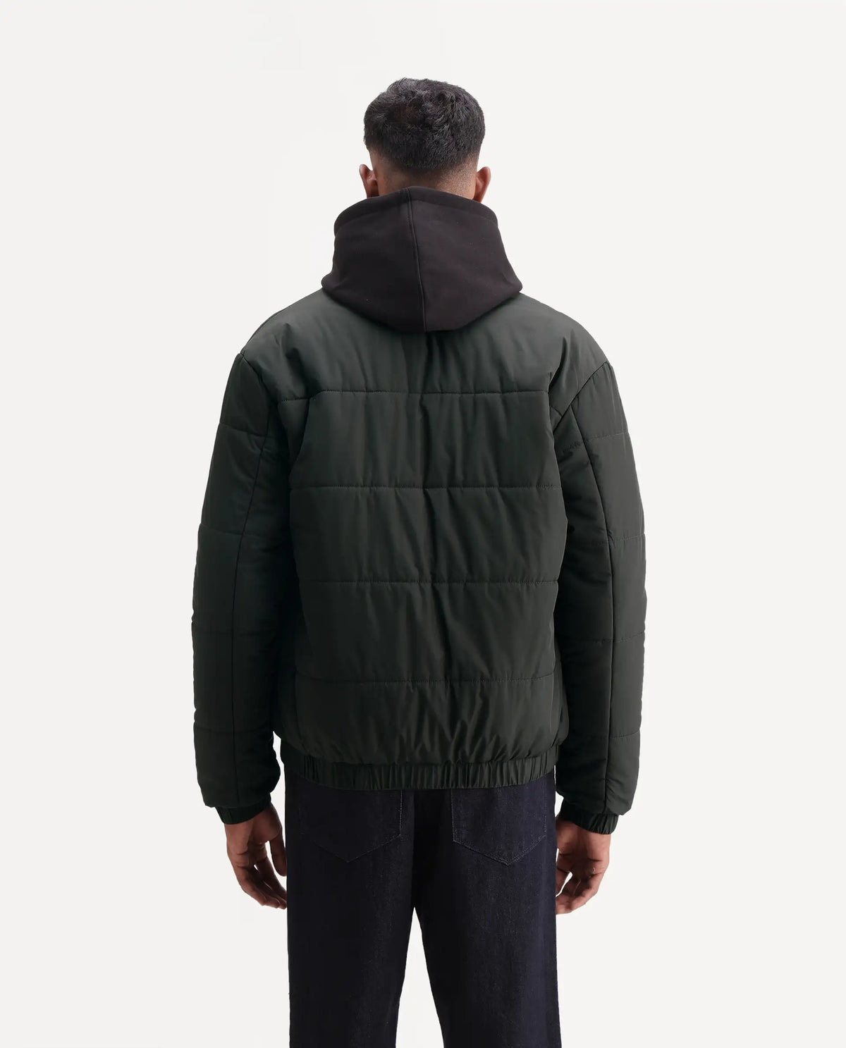 Rare Rabbit Men's Lerc Olive Polyester High Neck Zipper Regular Plain Jacket
