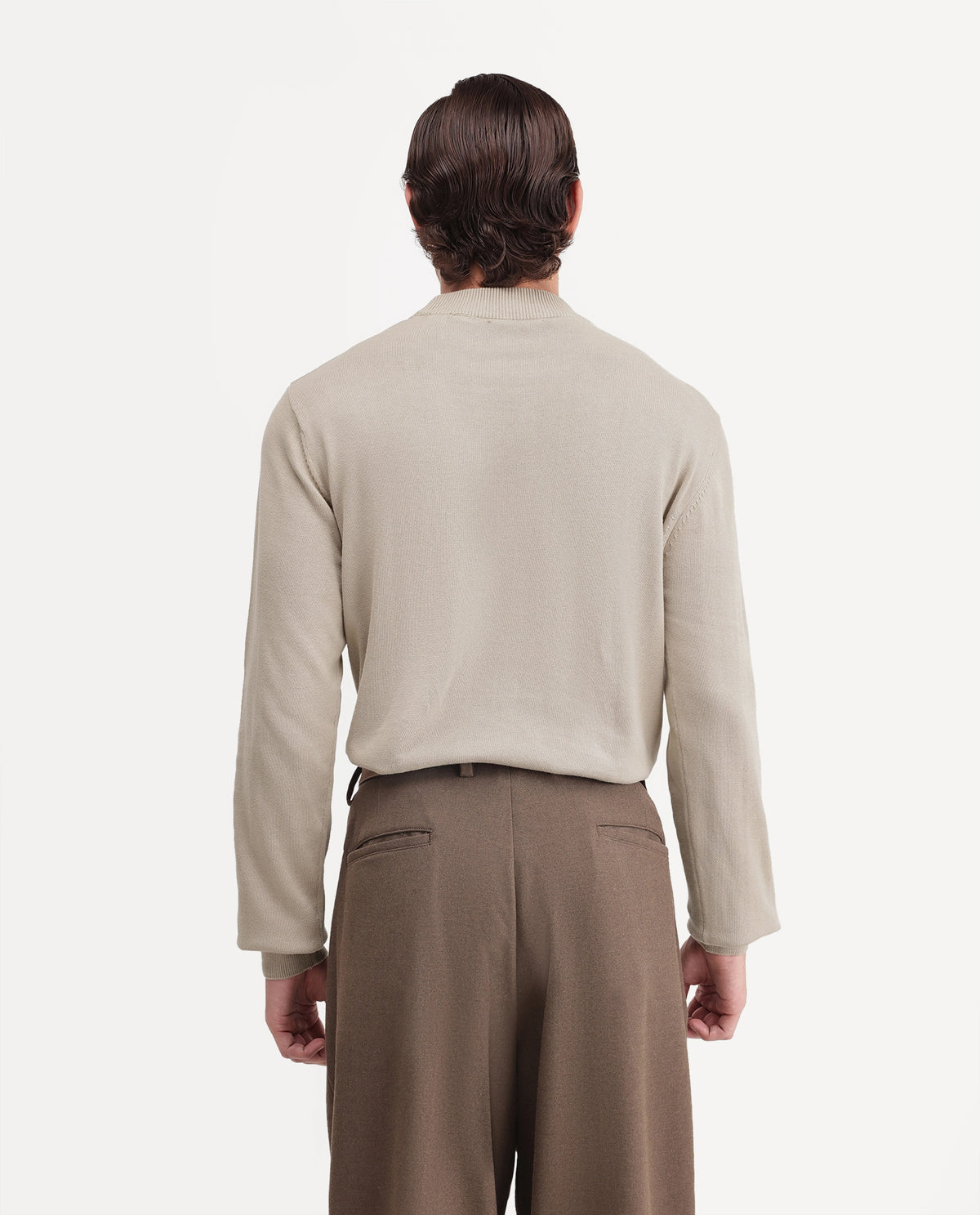 Rare Rabbit Men's Tres Dusky Brown Cotton Crew Neck Regular Graphic Print Sweater